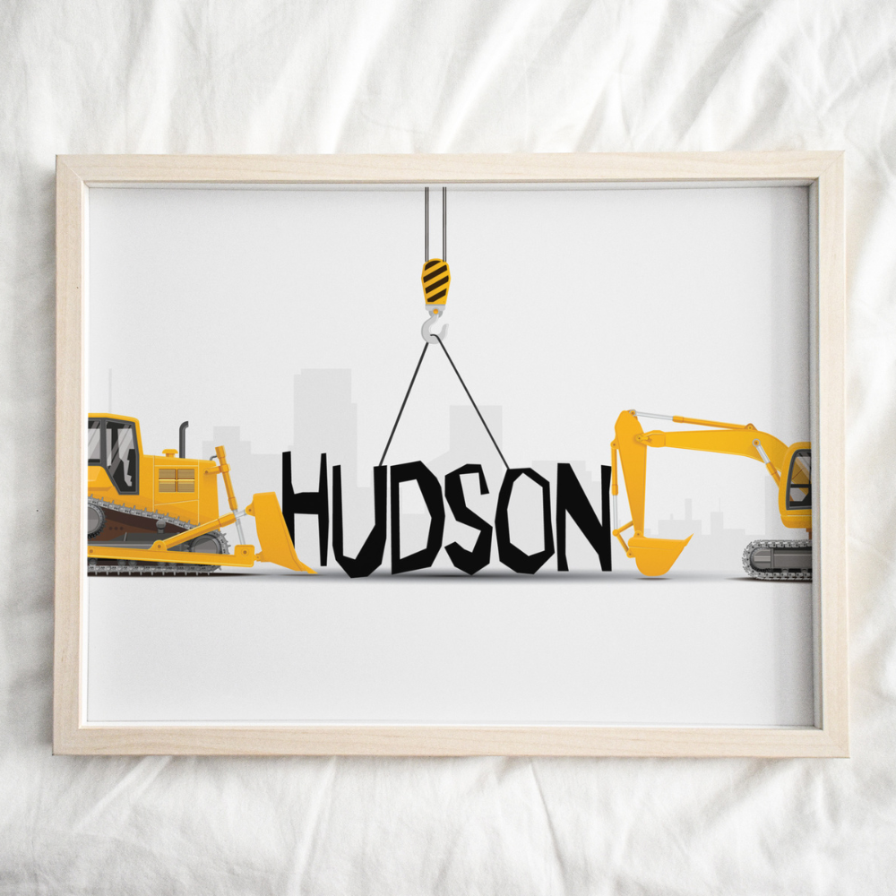 Construction Personalised Name Print