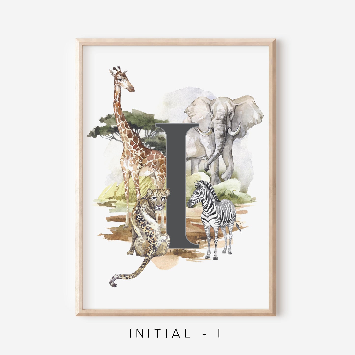 Safari A-Z Initial | Art Print