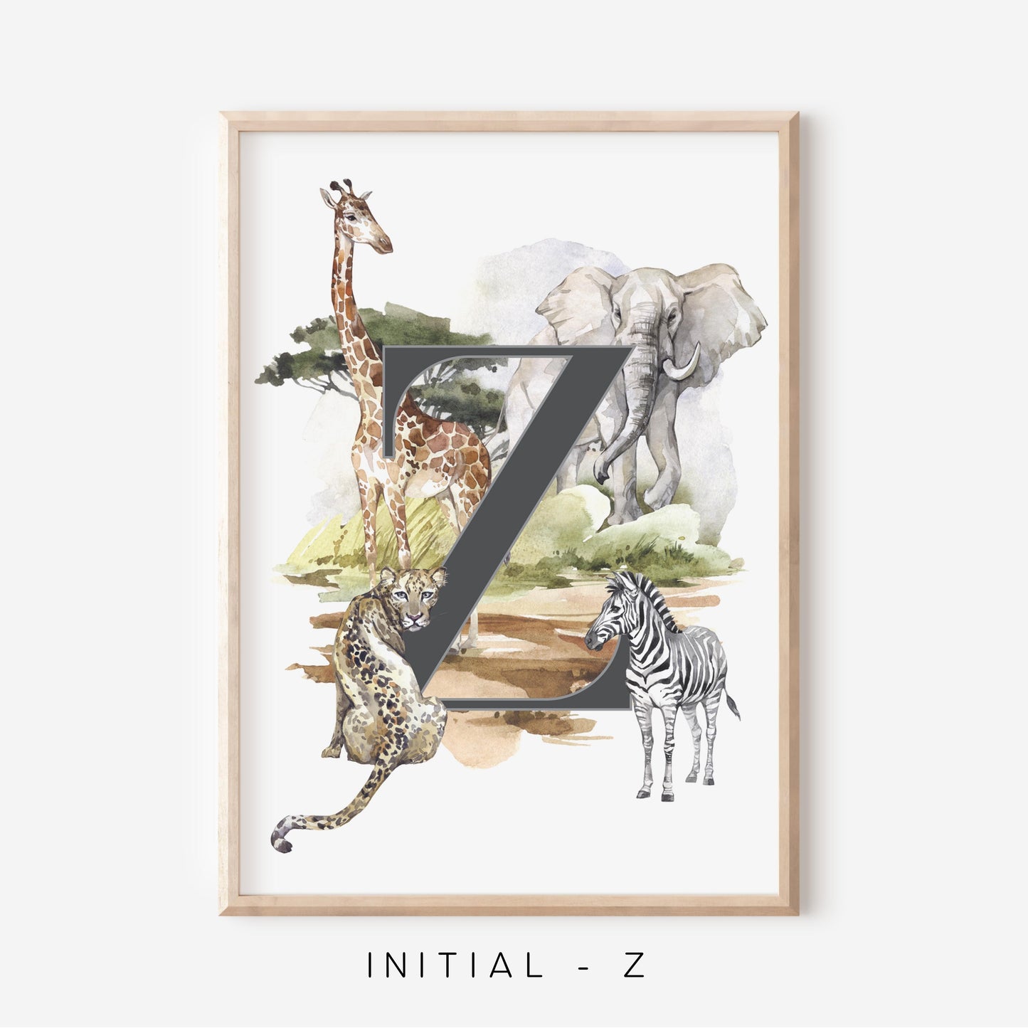 Safari A-Z Initial | Art Print