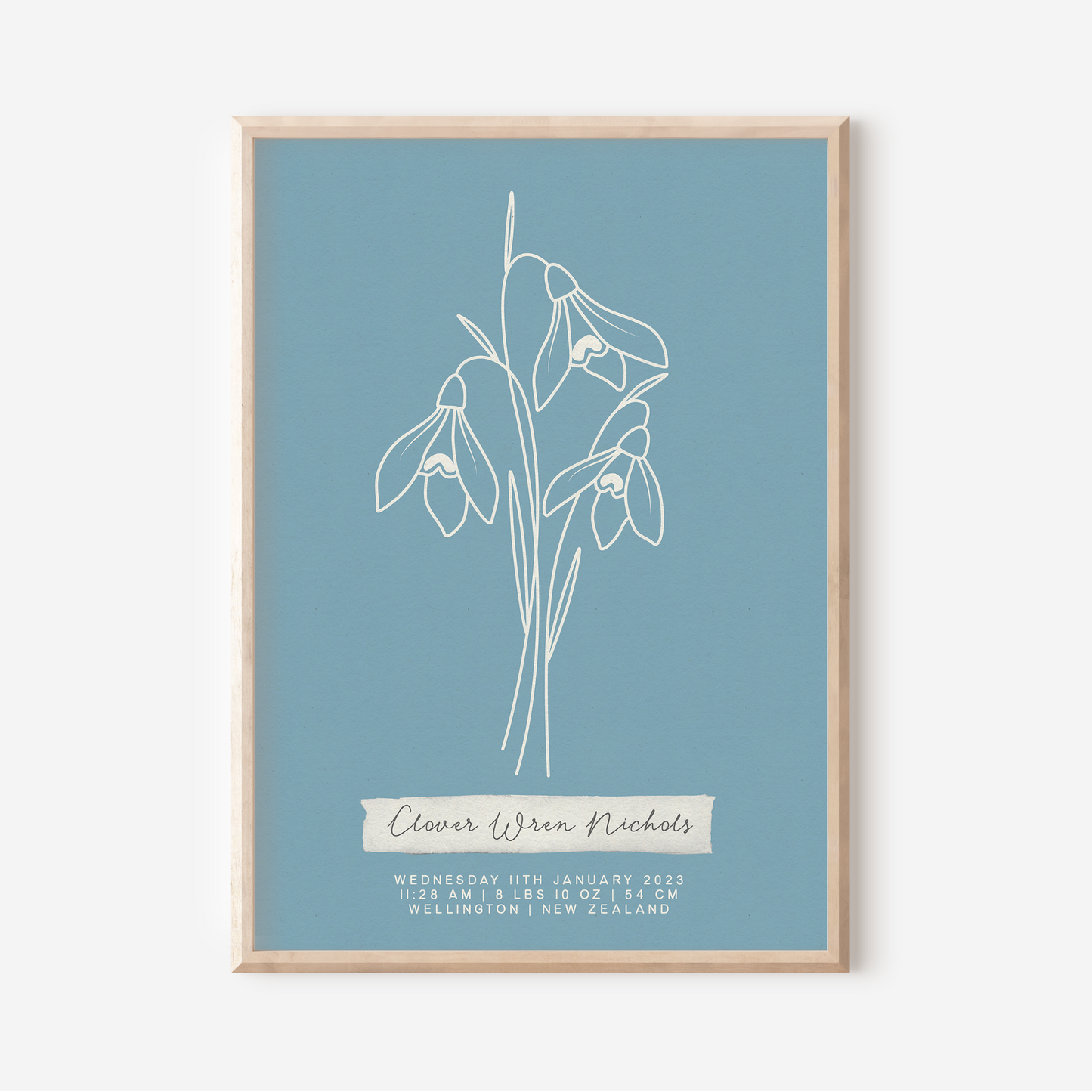 JANUARY Snowdrop - Botanical Birth Month Keepsake Print