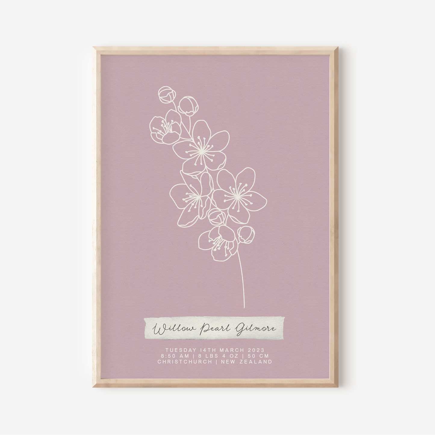 MARCH Cherry Blossom - Botanical Birth Month Keepsake Print