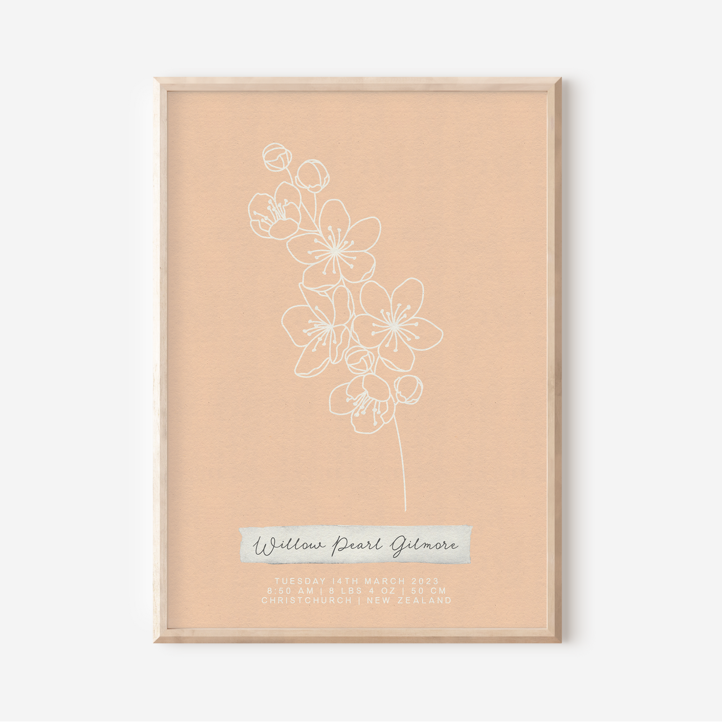 MARCH Cherry Blossom - Botanical Birth Month Keepsake Print