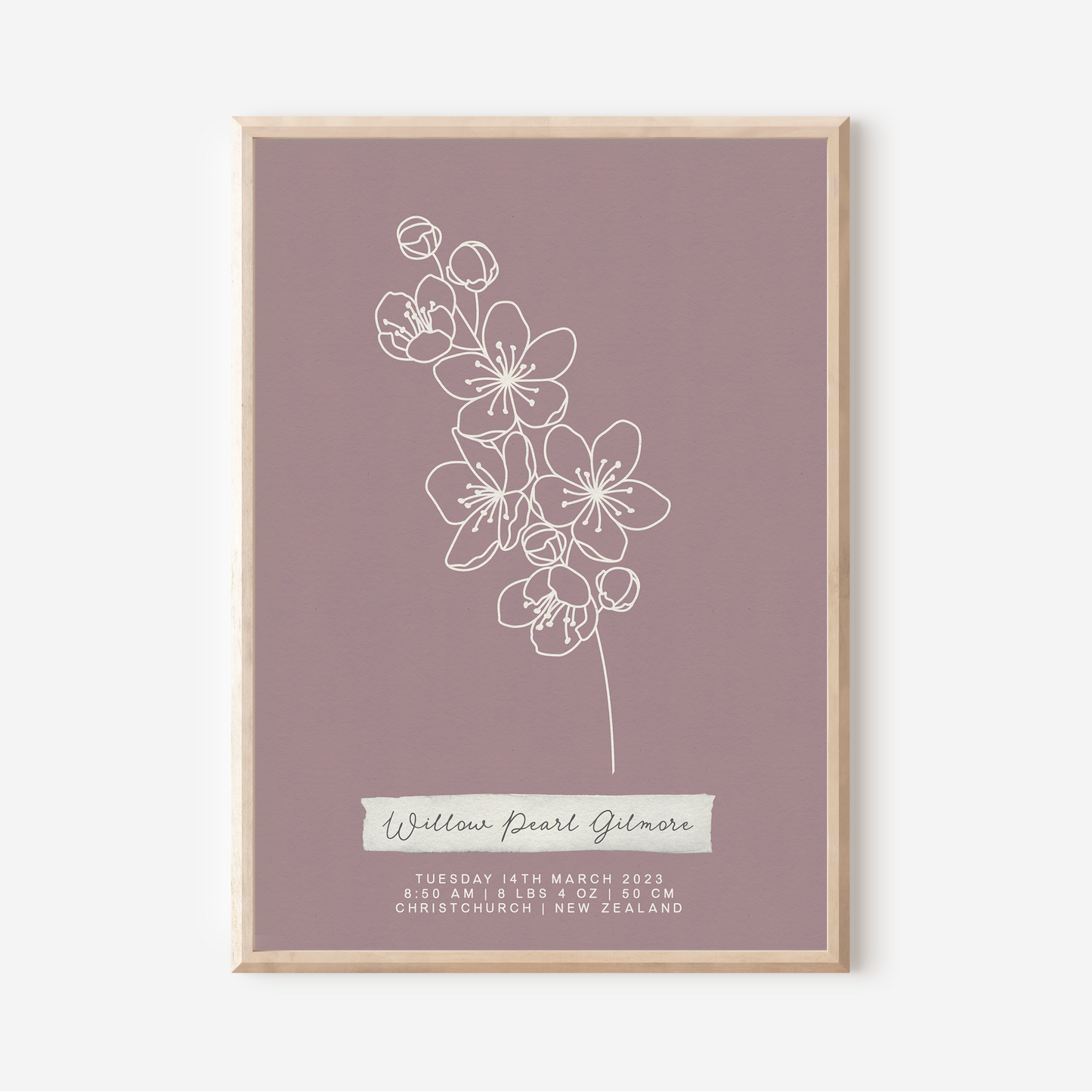 MARCH Cherry Blossom - Botanical Birth Month Keepsake Print