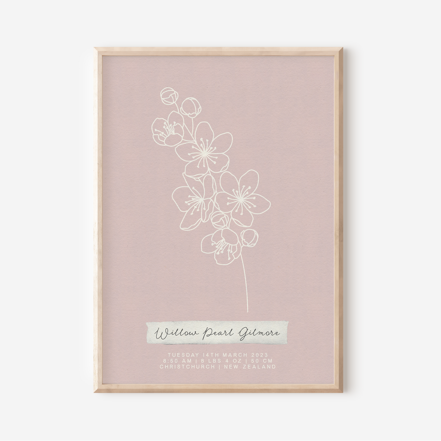 MARCH Cherry Blossom - Botanical Birth Month Keepsake Print