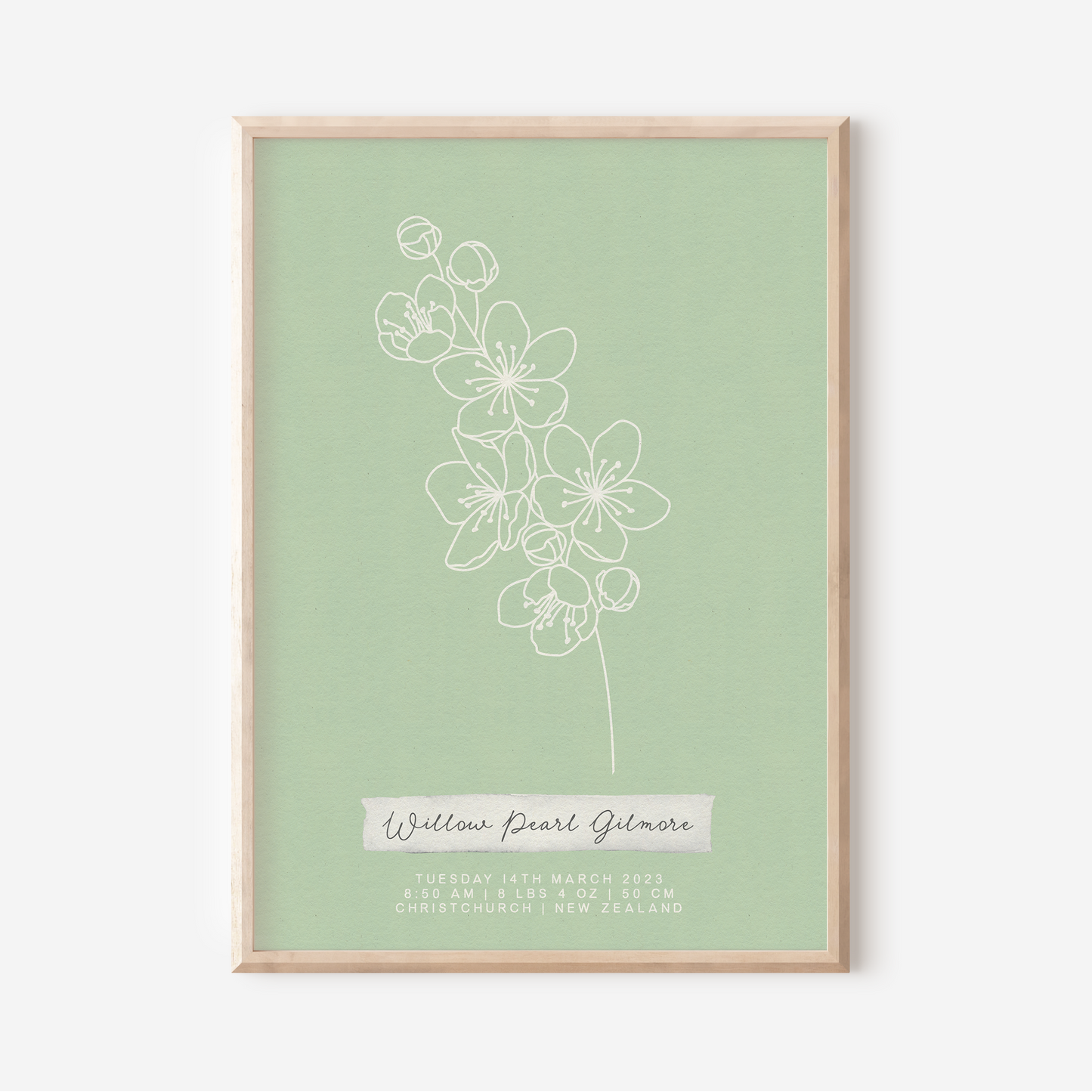 MARCH Cherry Blossom - Botanical Birth Month Keepsake Print