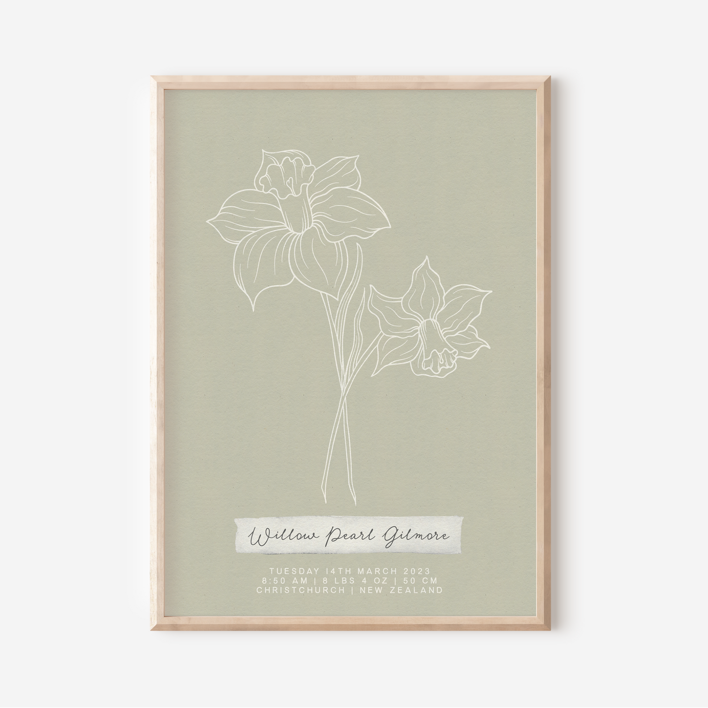 MARCH Daffodil - Botanical Birth Month Keepsake Print