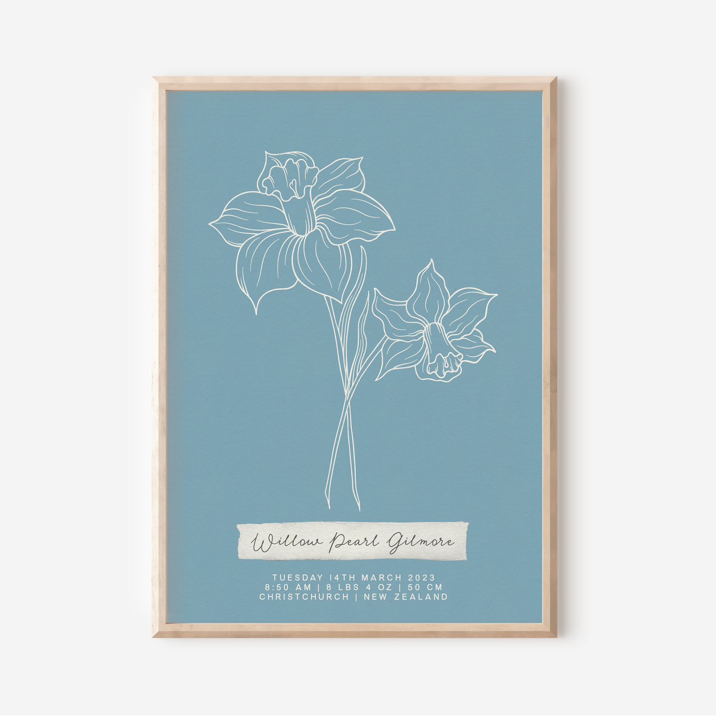 MARCH Daffodil - Botanical Birth Month Keepsake Print