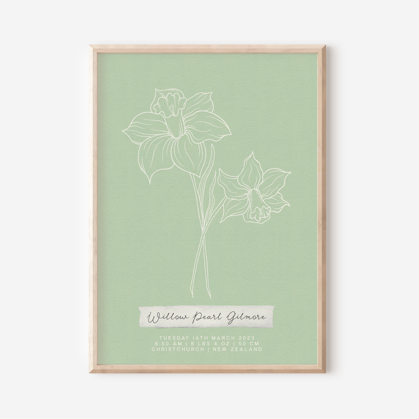 MARCH Daffodil - Botanical Birth Month Keepsake Print