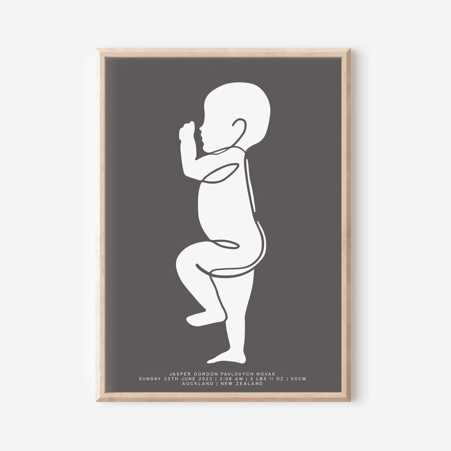 Sophisticated (not scale) - Birth Detail Keepsake Print