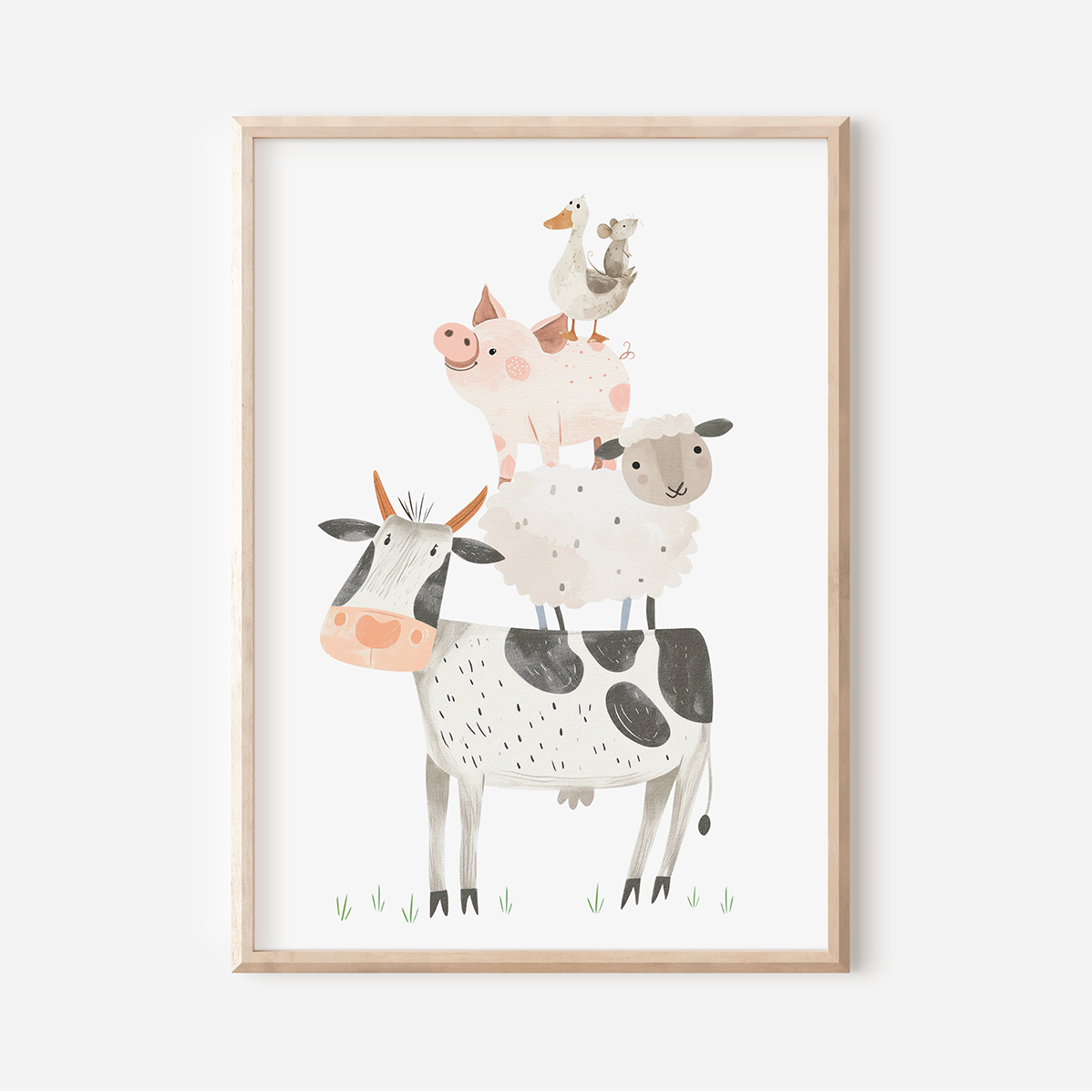 Spring Animal Stack Farmyard Animal Stack | Art Print – inkling.nz