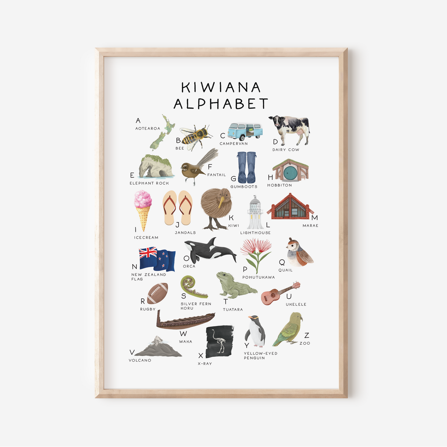 Kiwiana Alphabet | Art Print