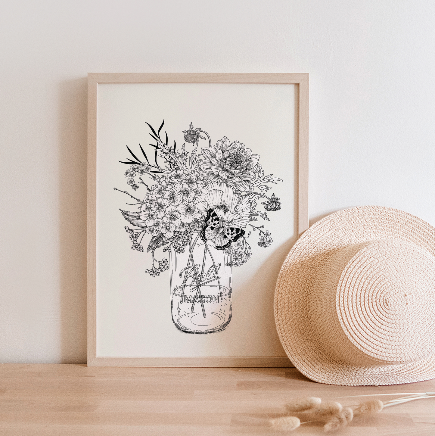 Mason Jar Bouquet | Art Print