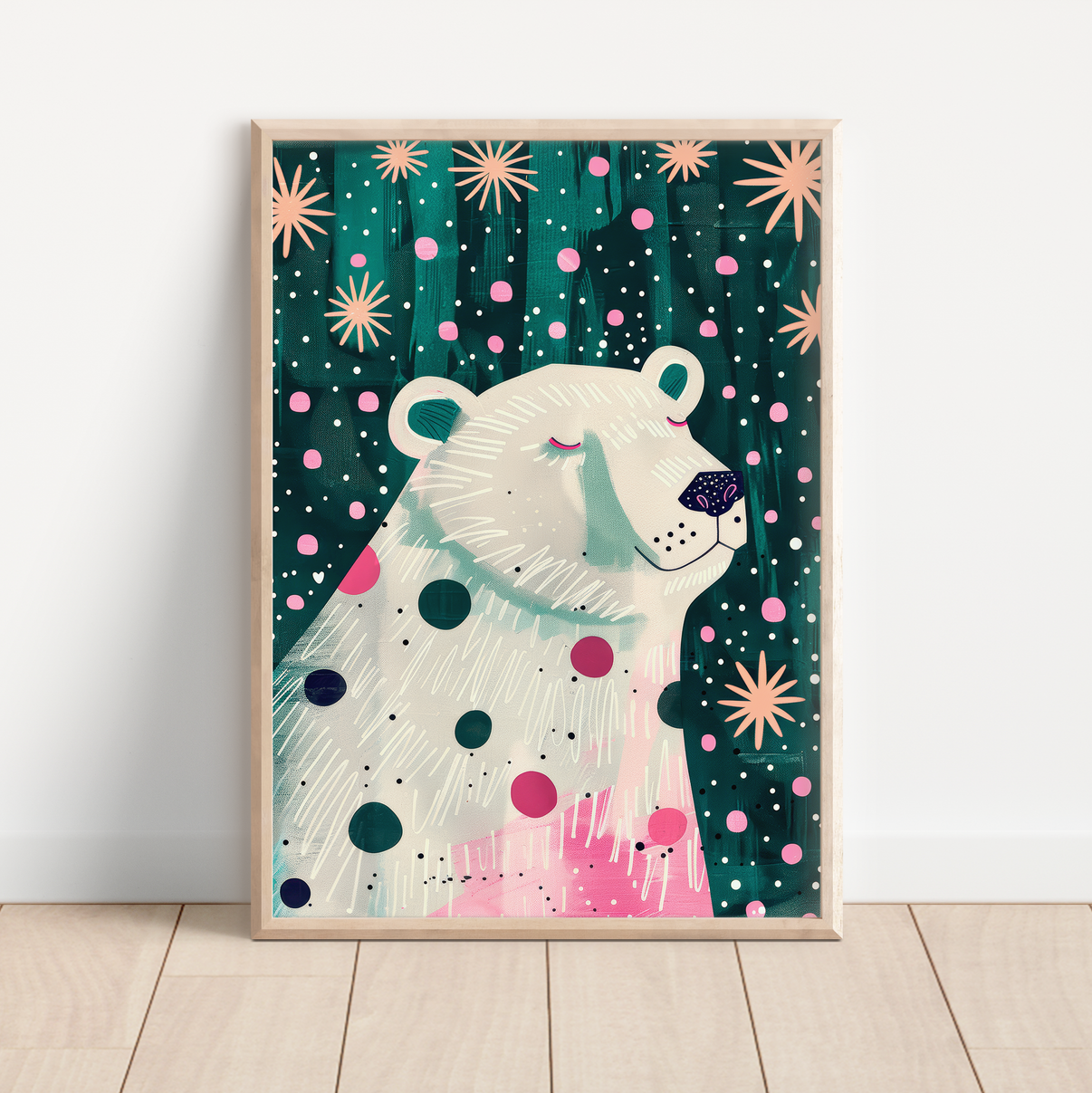 Sleepy Polar Bear | Art Print – inkling.nz