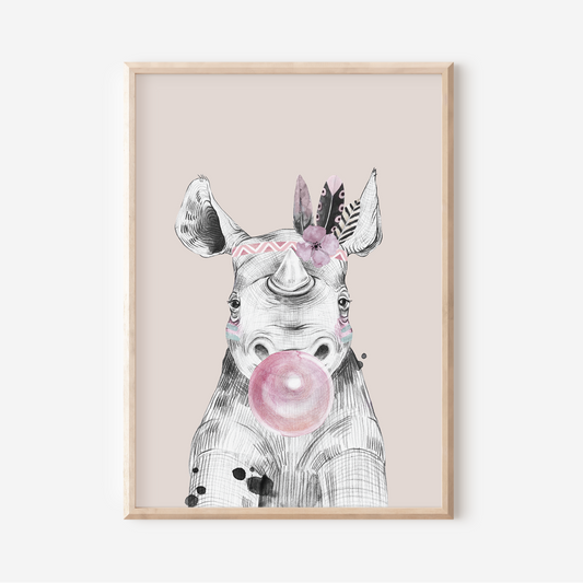 Ruby Rhino | Art Print