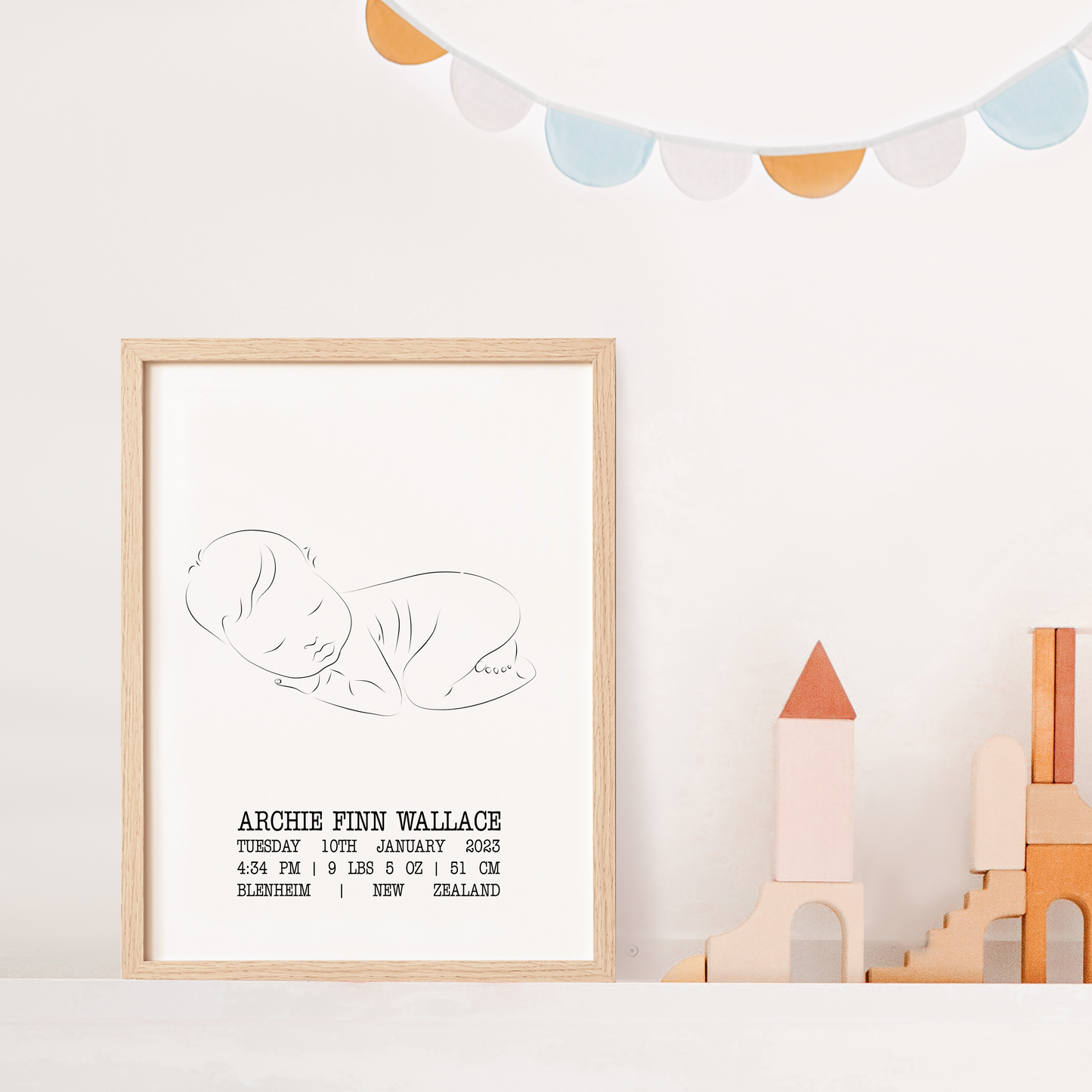 Sweet Dreams Flat - Birth Detail Keepsake Print