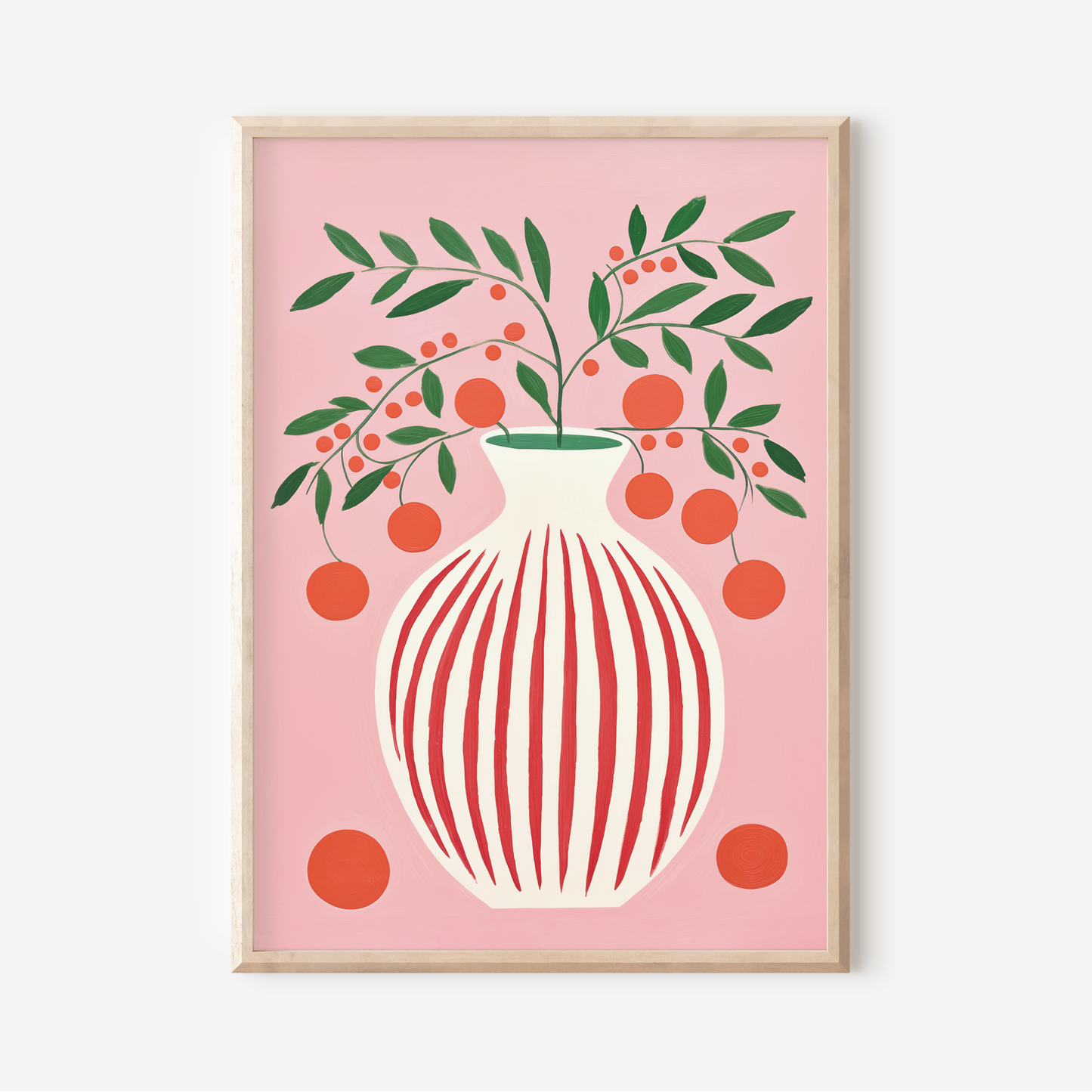 Red Berry Vase | Art Print