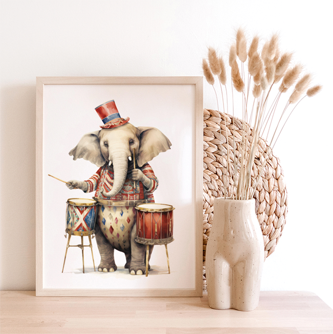 Vintage Circus Elephant | Art Print