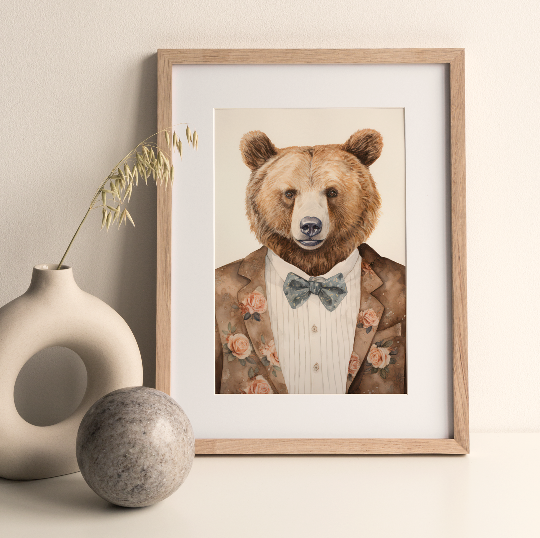 Vintage Dressed Bear | Art Print – inkling.nz
