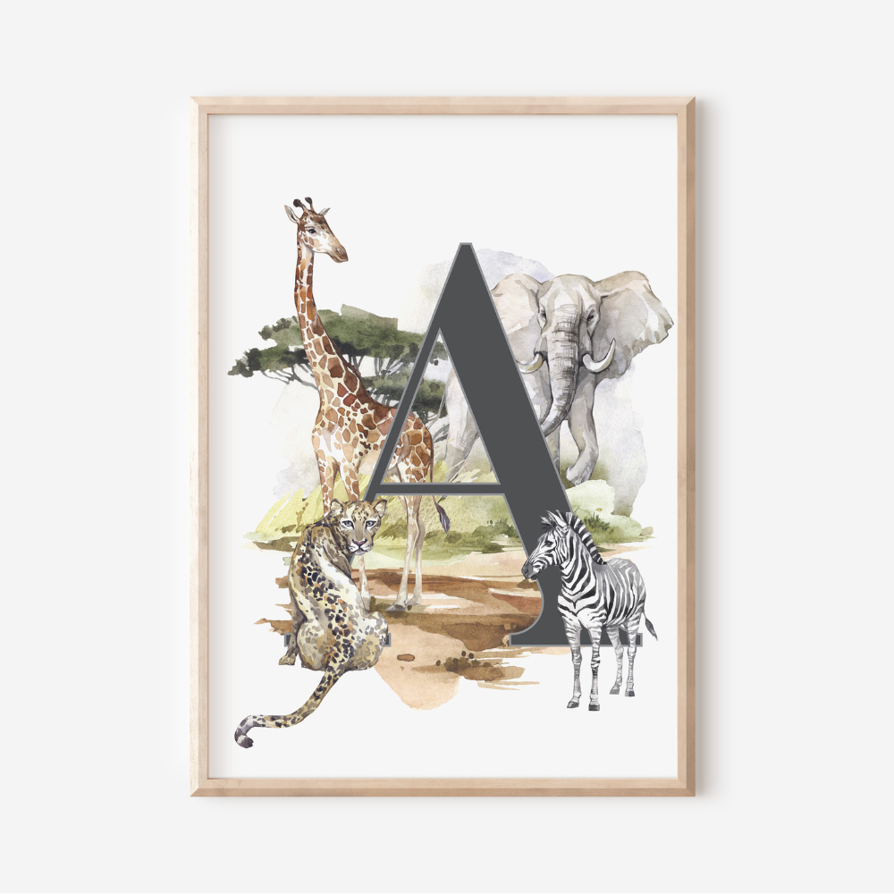 Safari A-Z Initial | Art Print