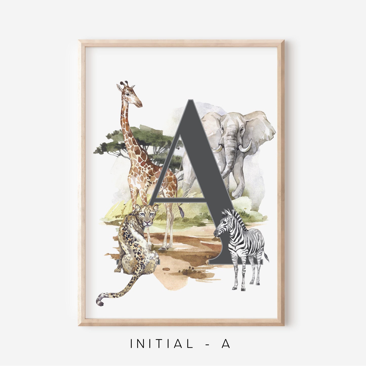 Safari A-Z Initial | Art Print