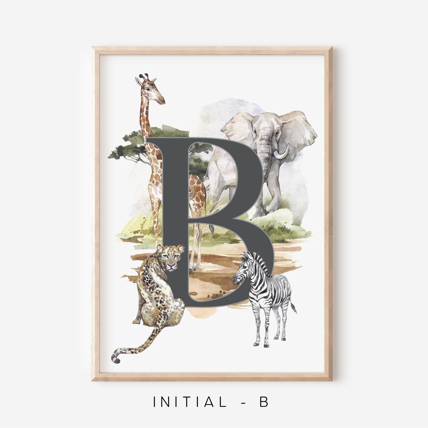 Safari A-Z Initial | Art Print