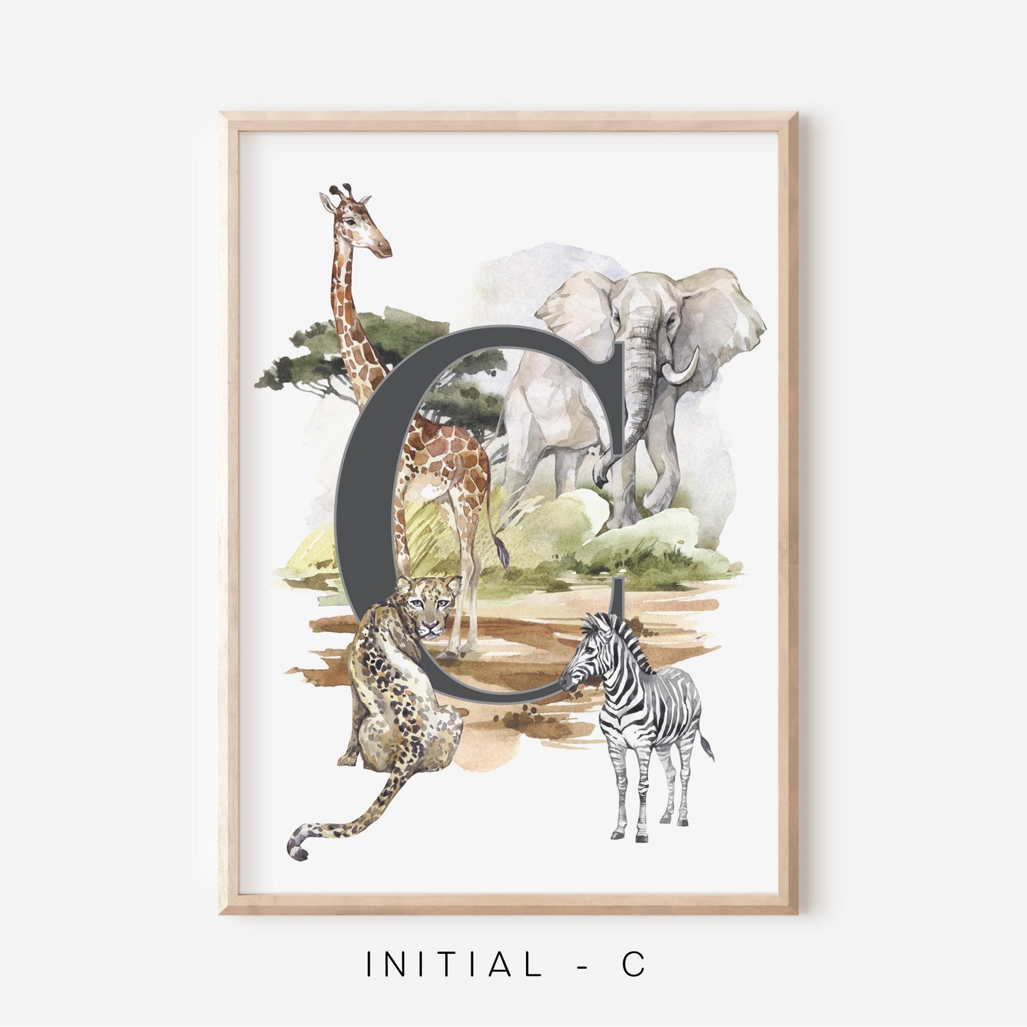 Safari A-Z Initial | Art Print