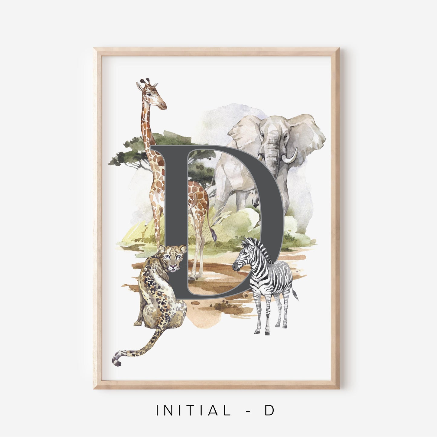 Safari A-Z Initial | Art Print