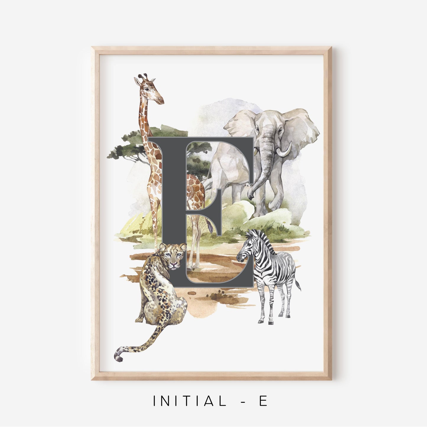 Safari A-Z Initial | Art Print