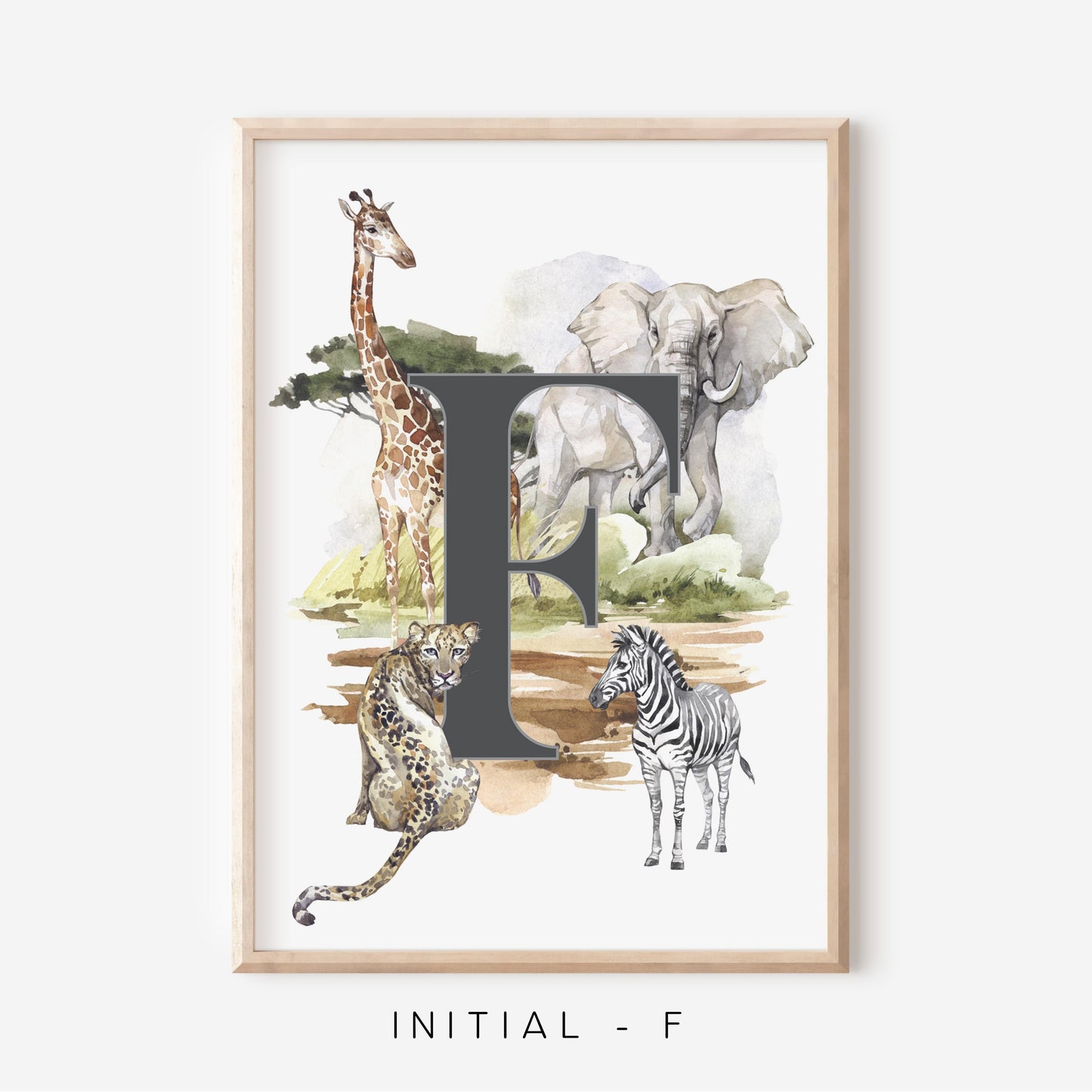 Safari A-Z Initial | Art Print