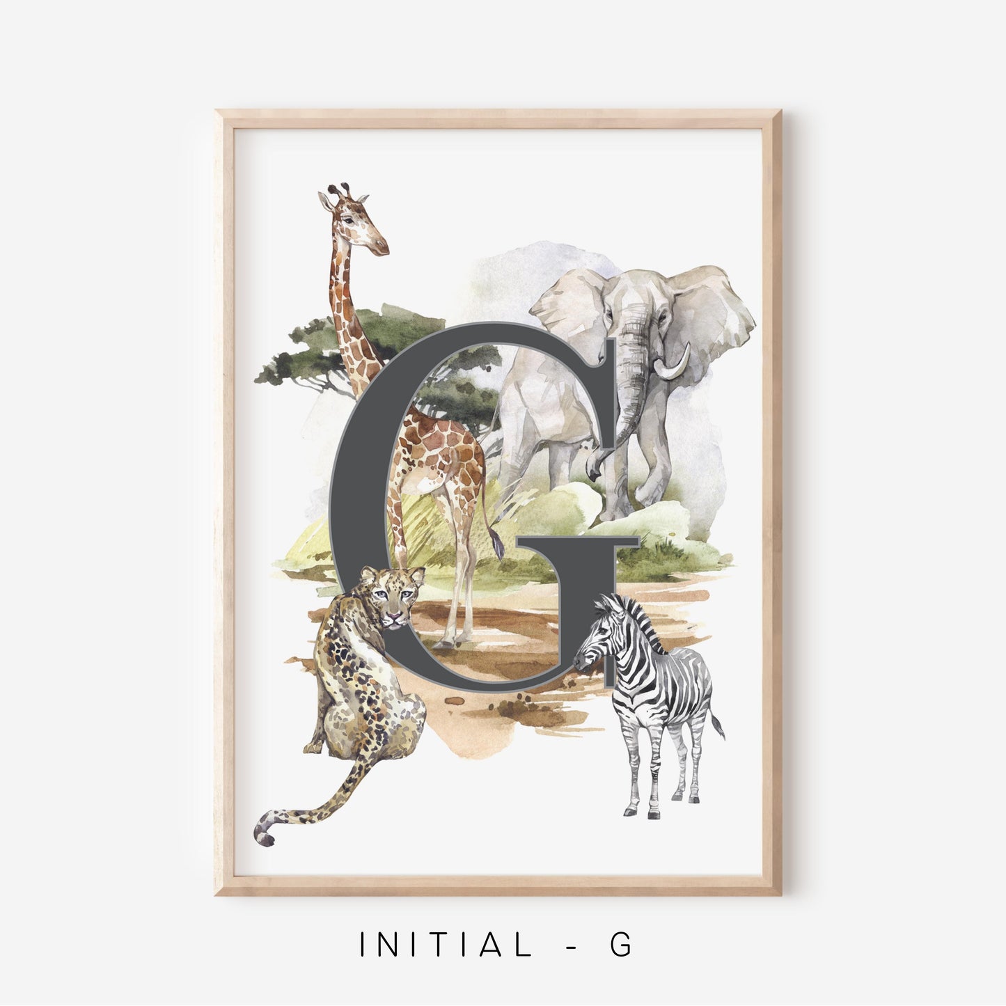 Safari A-Z Initial | Art Print