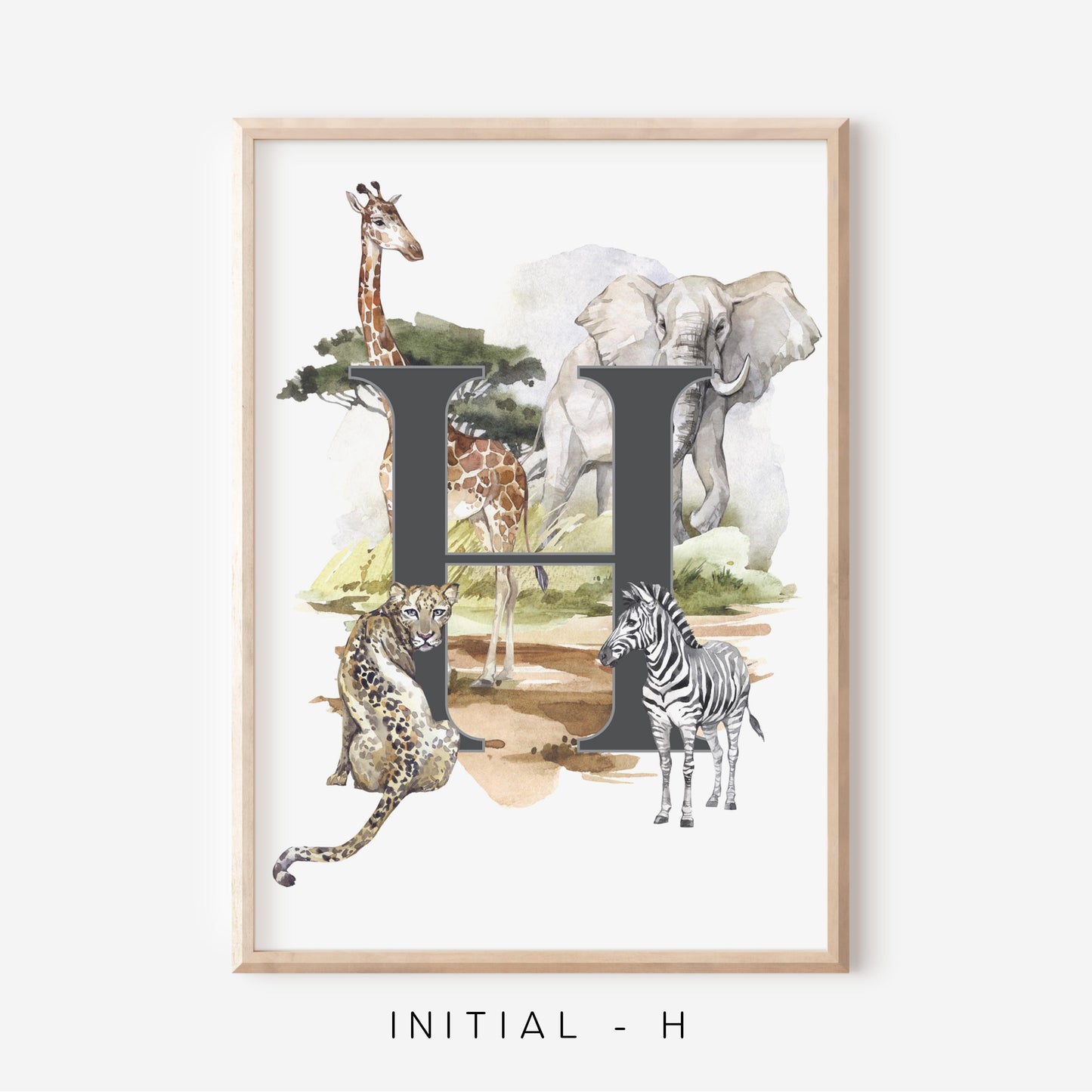 Safari A-Z Initial | Art Print