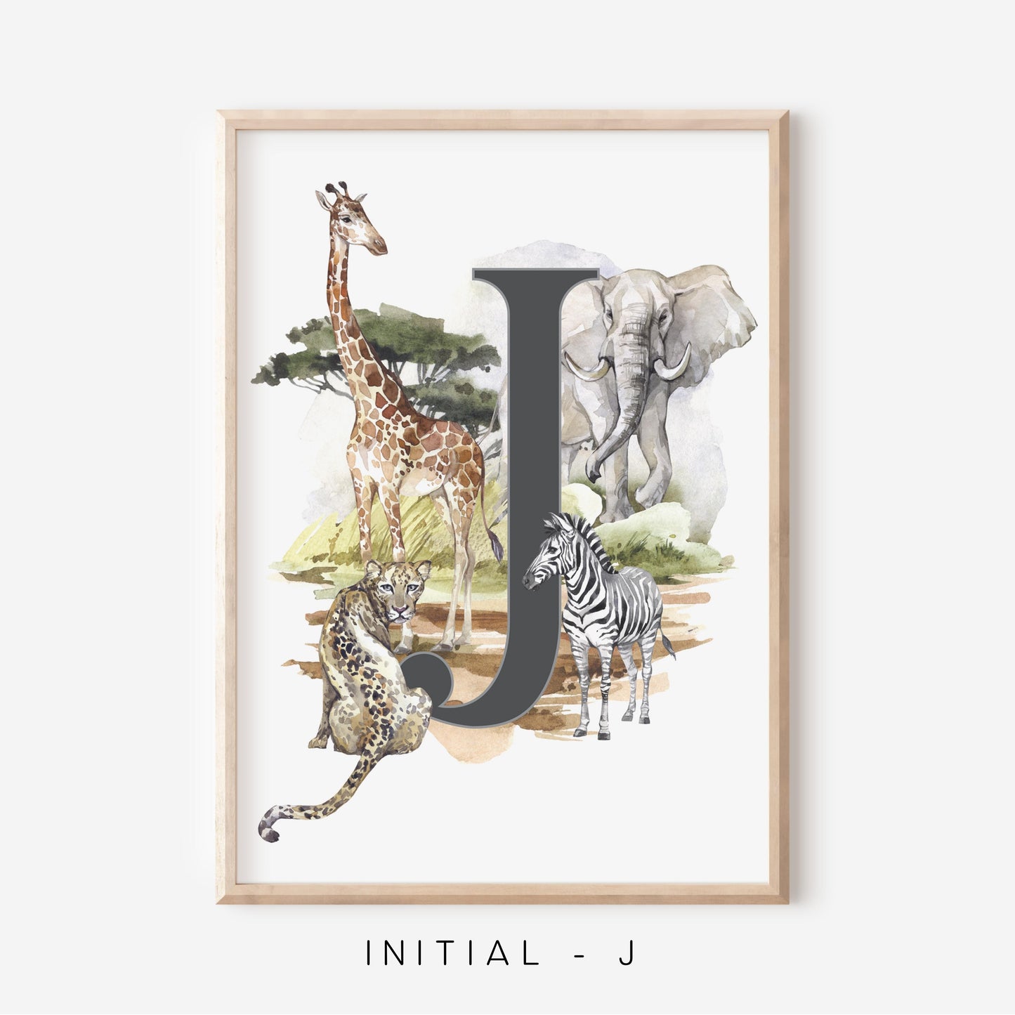 Safari A-Z Initial | Art Print