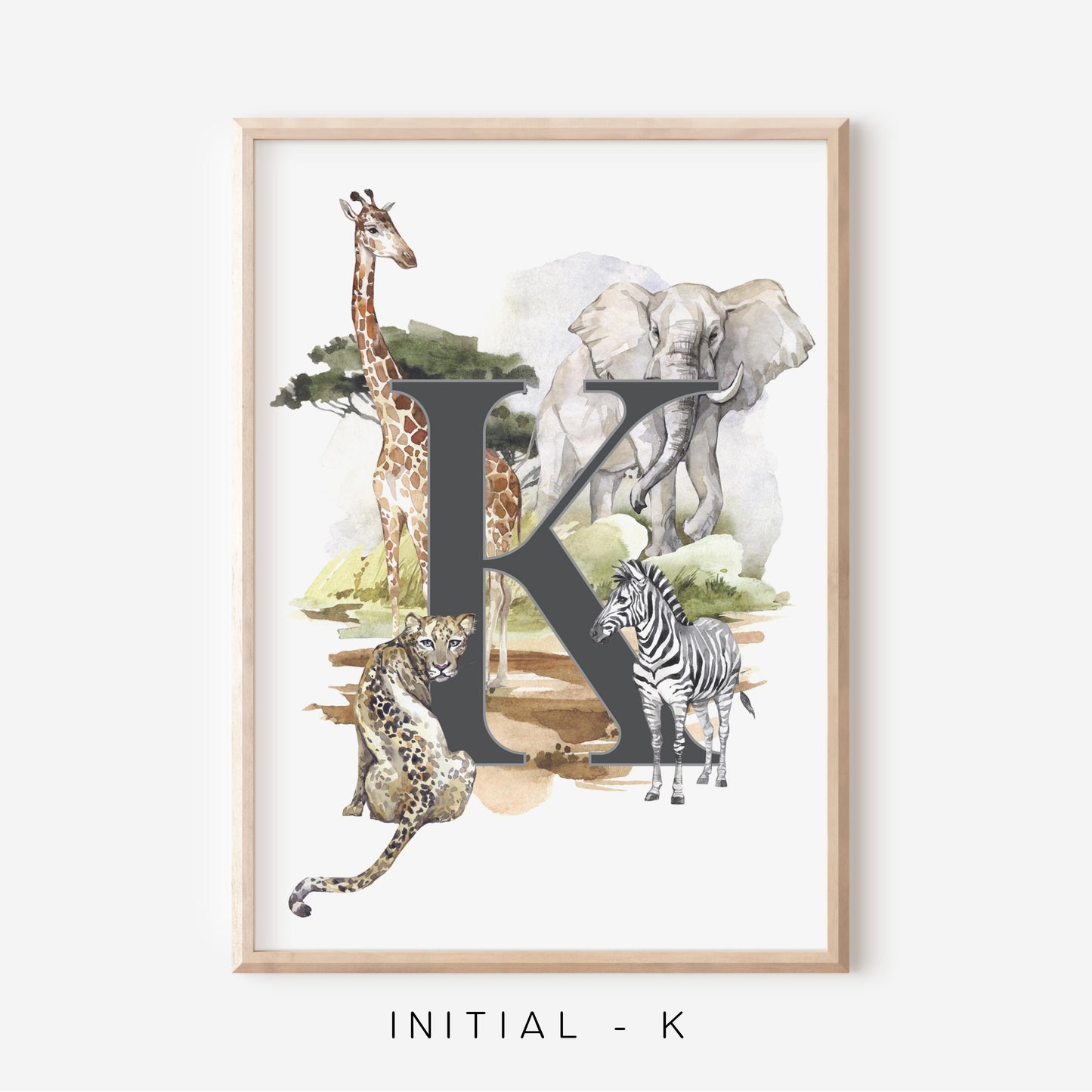 Safari A-Z Initial | Art Print