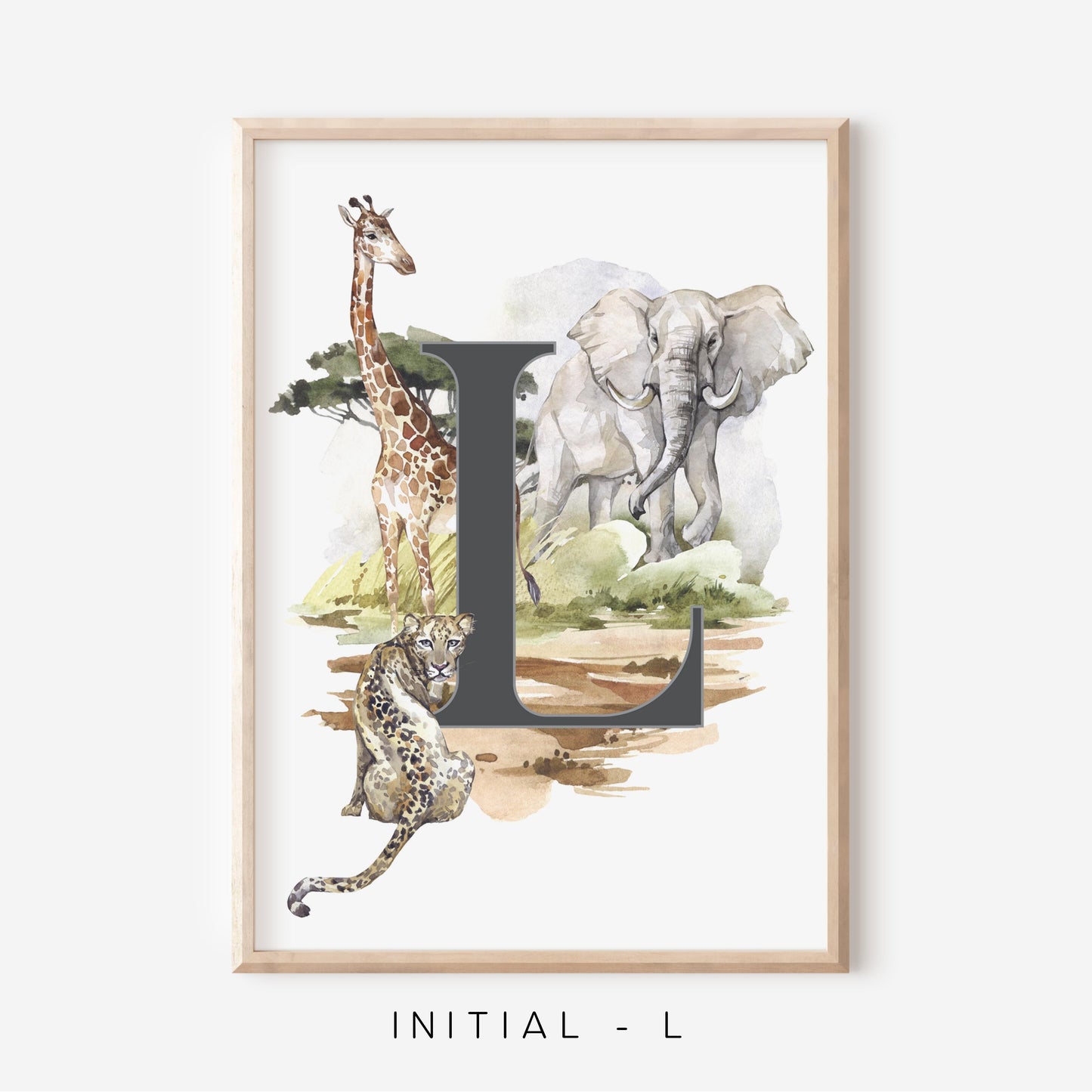 Safari A-Z Initial | Art Print