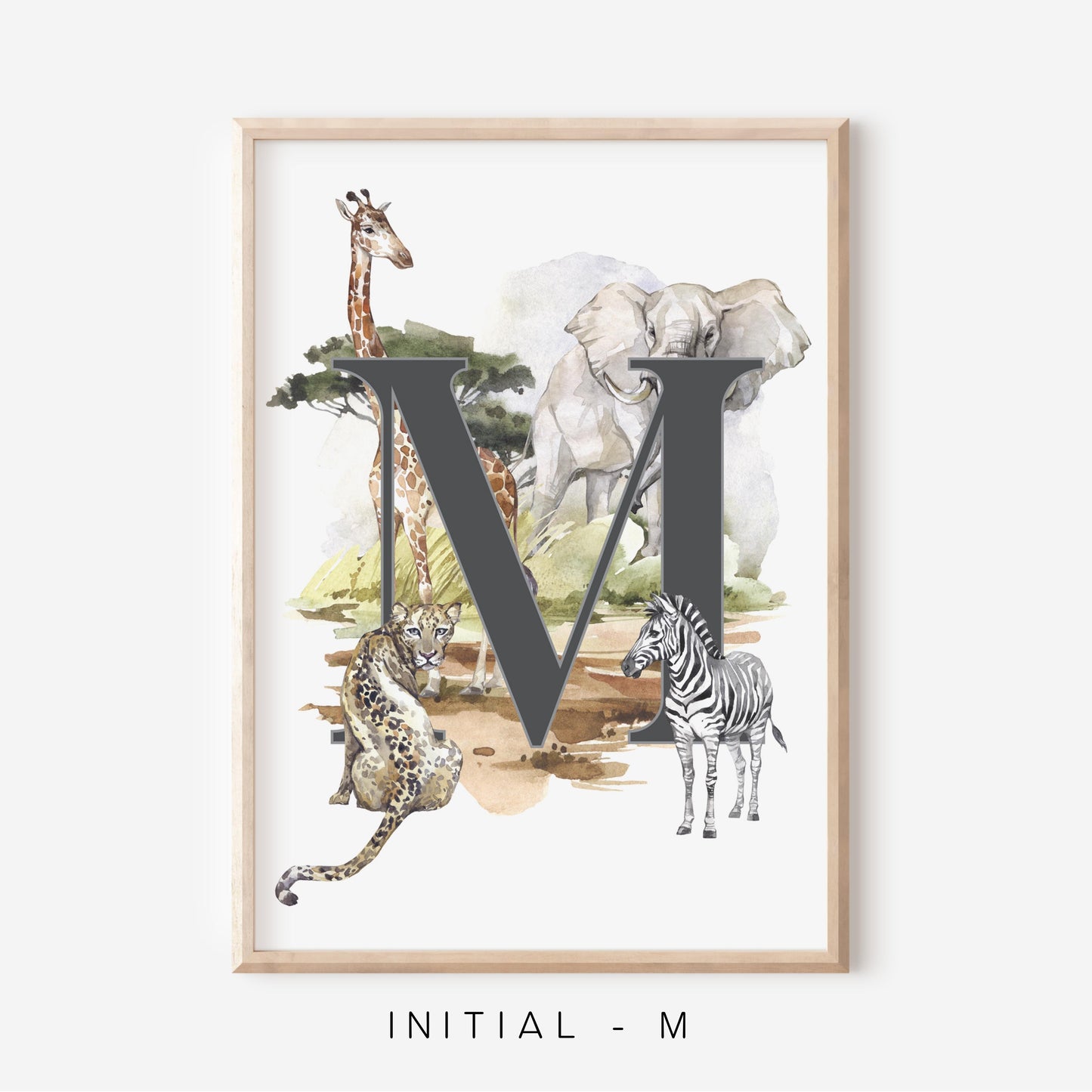 Safari A-Z Initial | Art Print