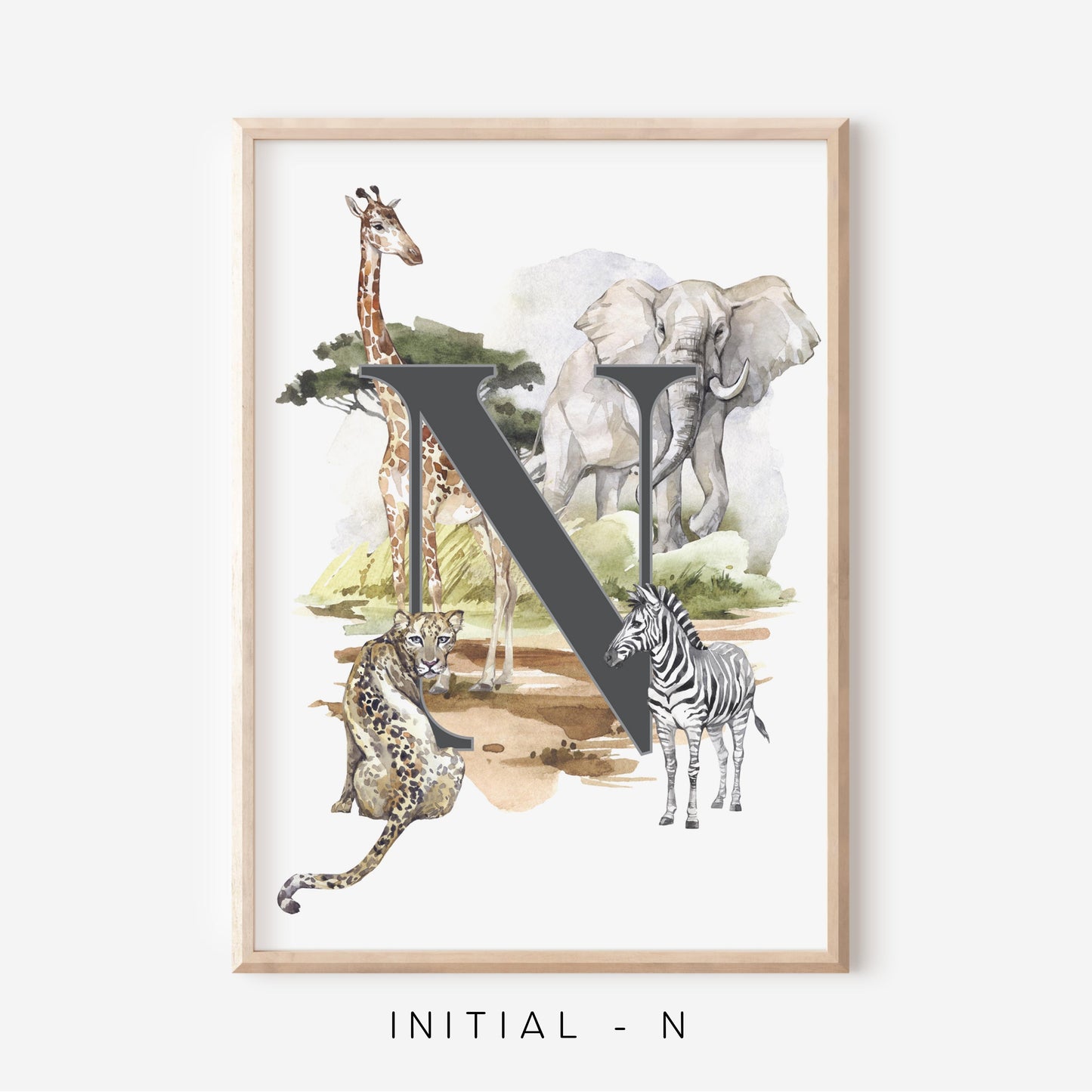 Safari A-Z Initial | Art Print