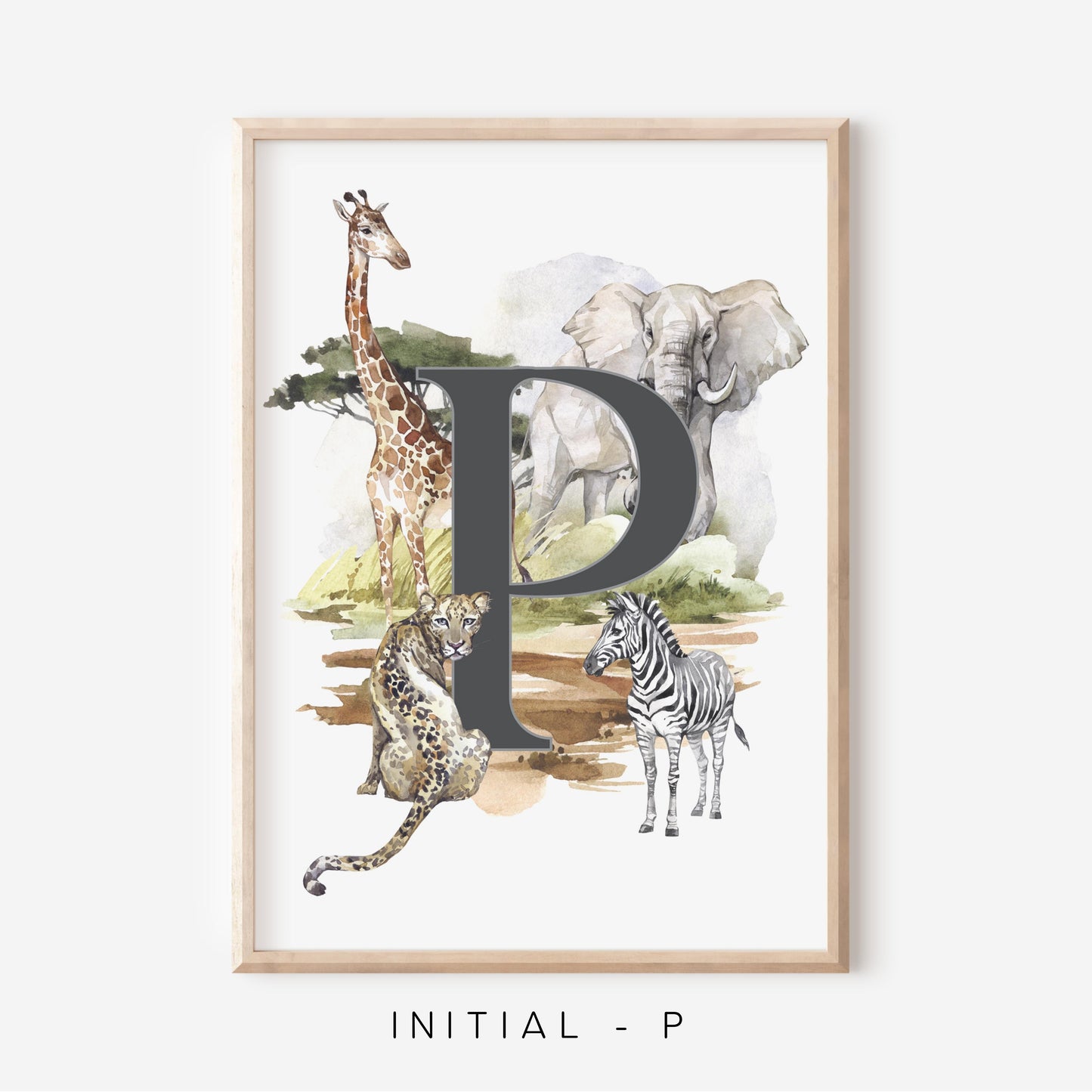 Safari A-Z Initial | Art Print