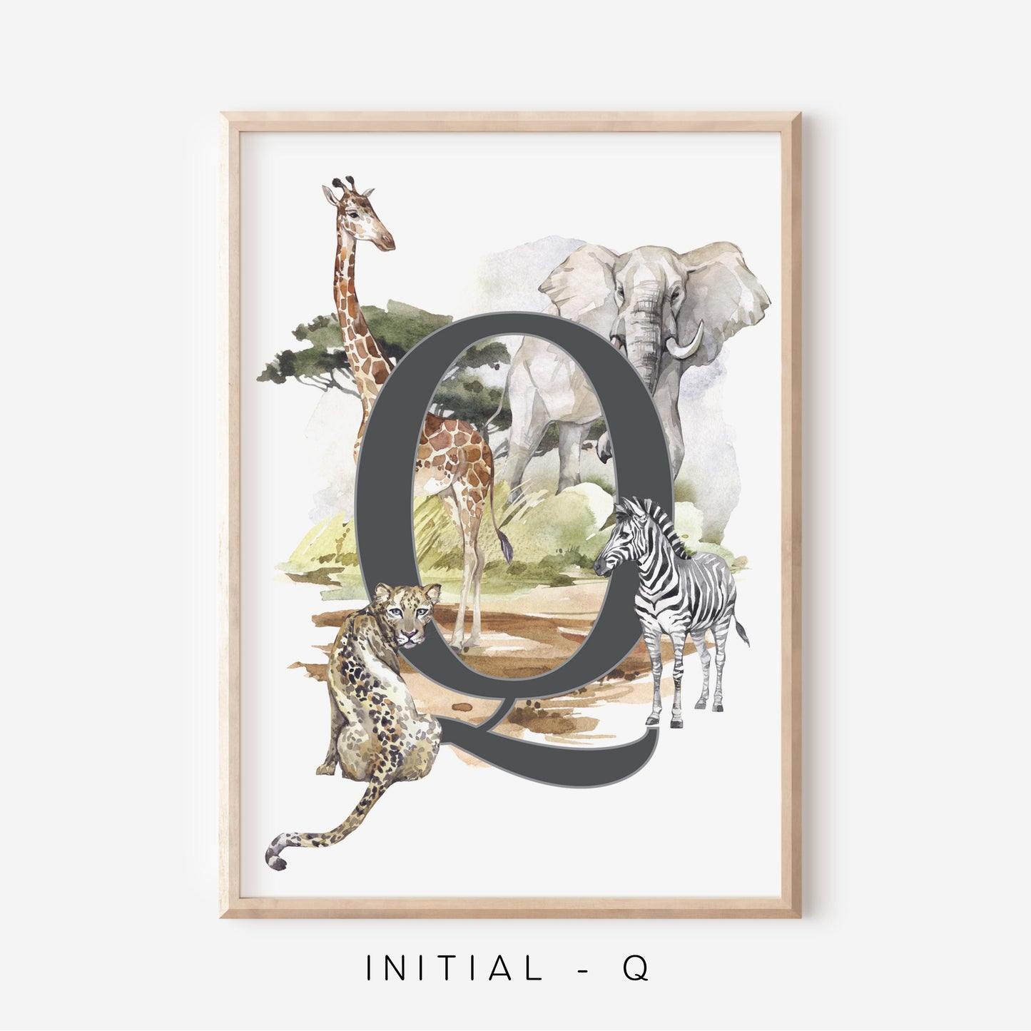 Safari A-Z Initial | Art Print