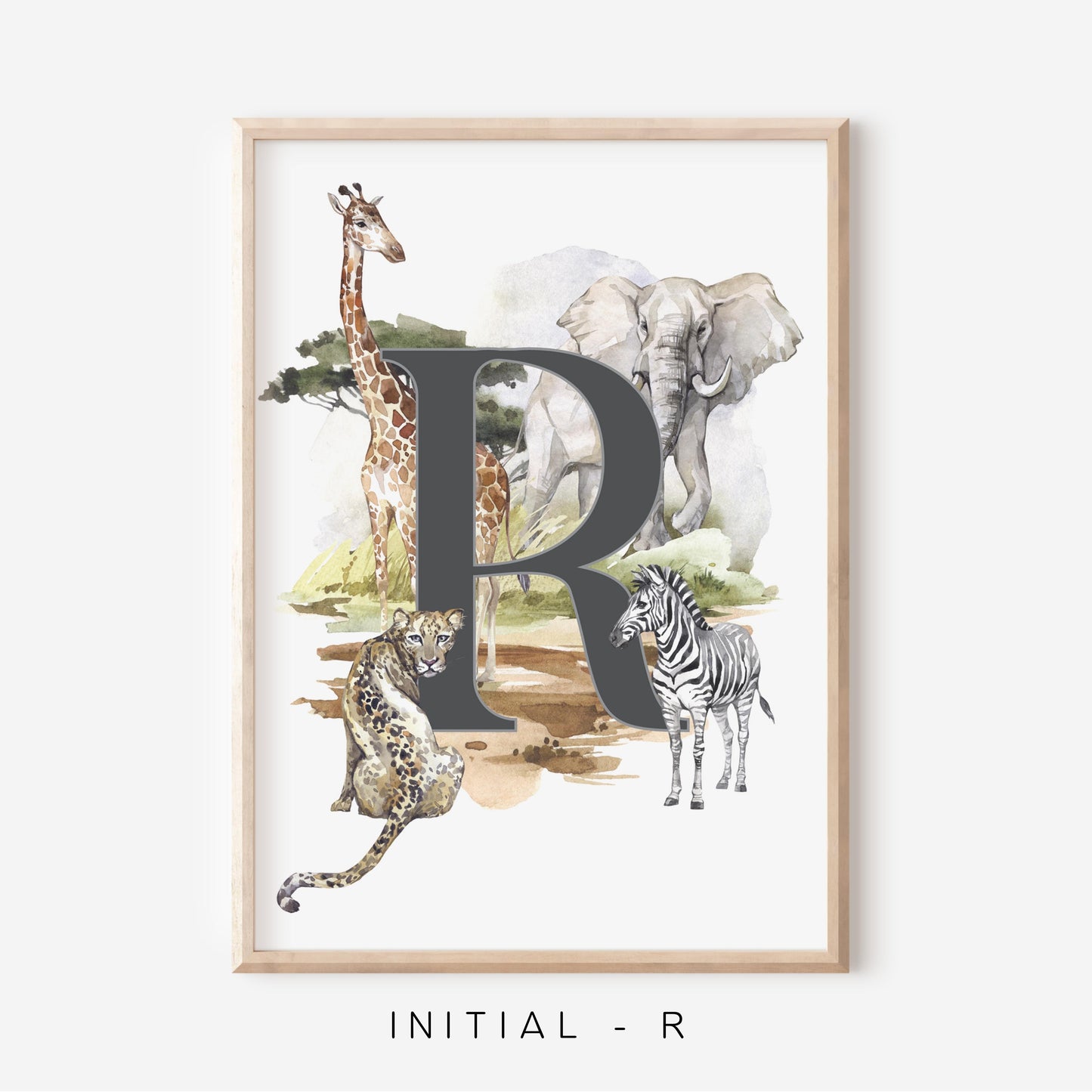 Safari A-Z Initial | Art Print