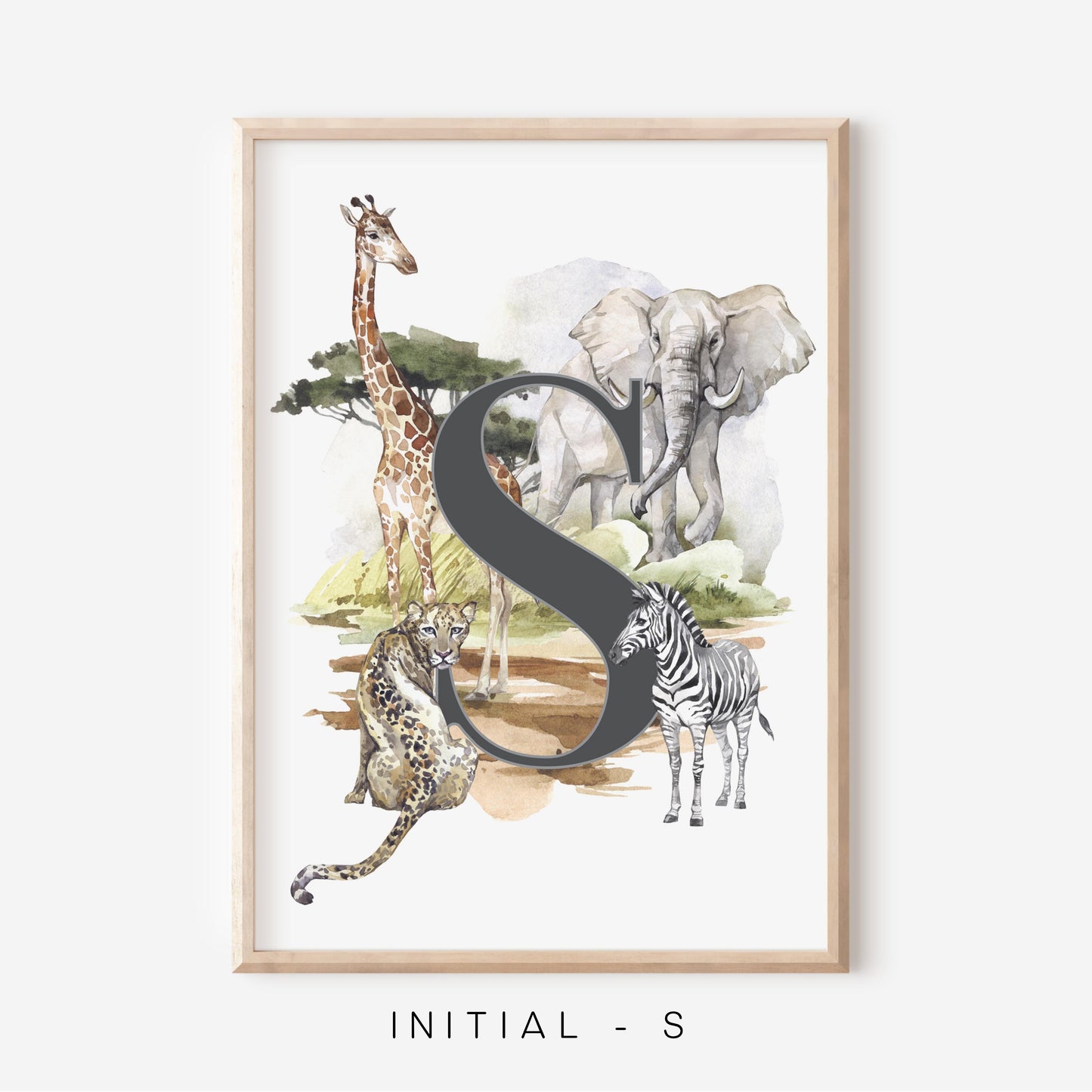 Safari A-Z Initial | Art Print