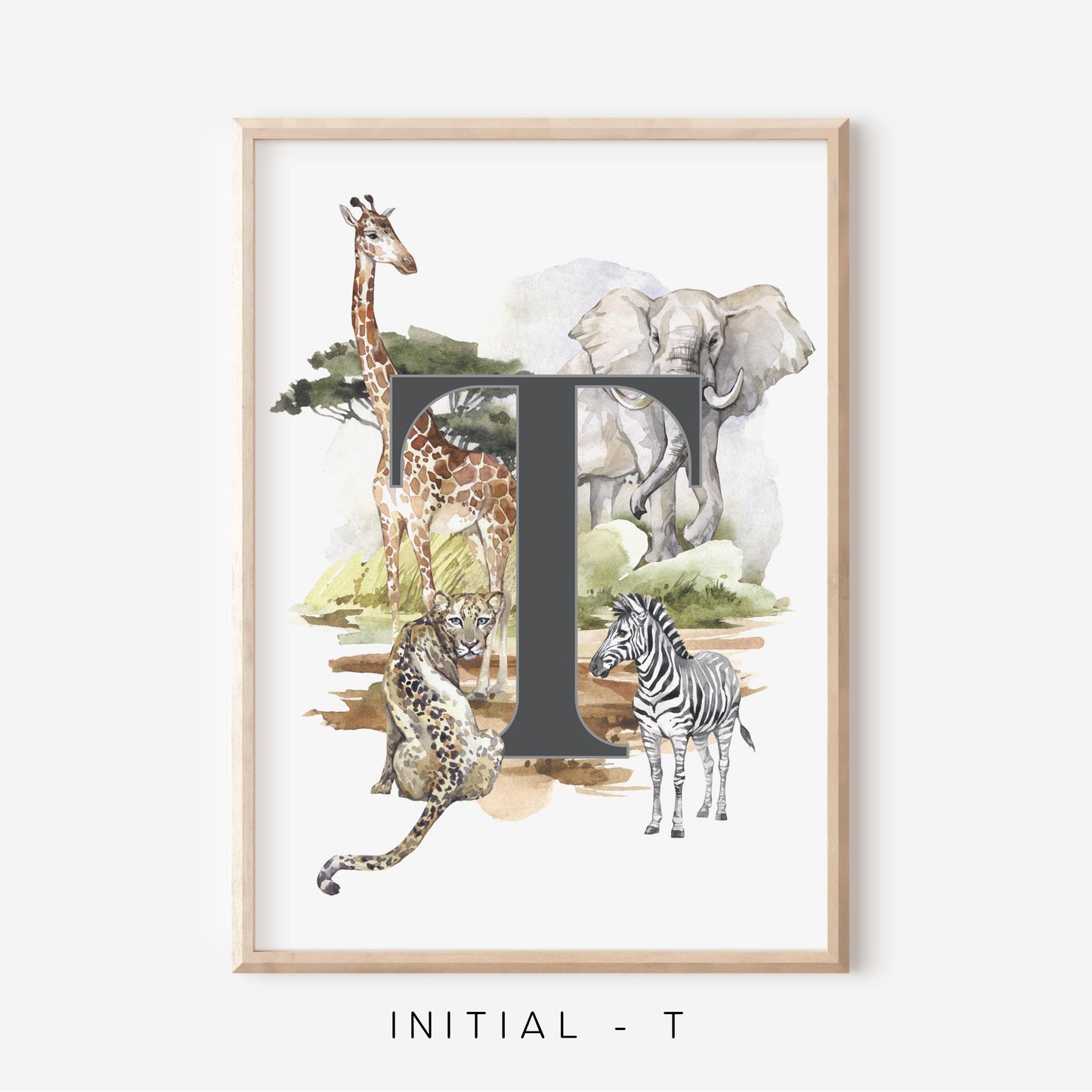 Safari A-Z Initial | Art Print