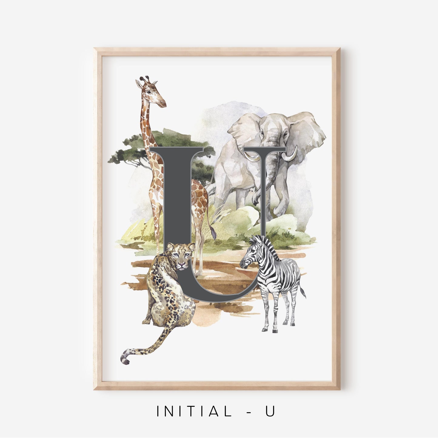 Safari A-Z Initial | Art Print