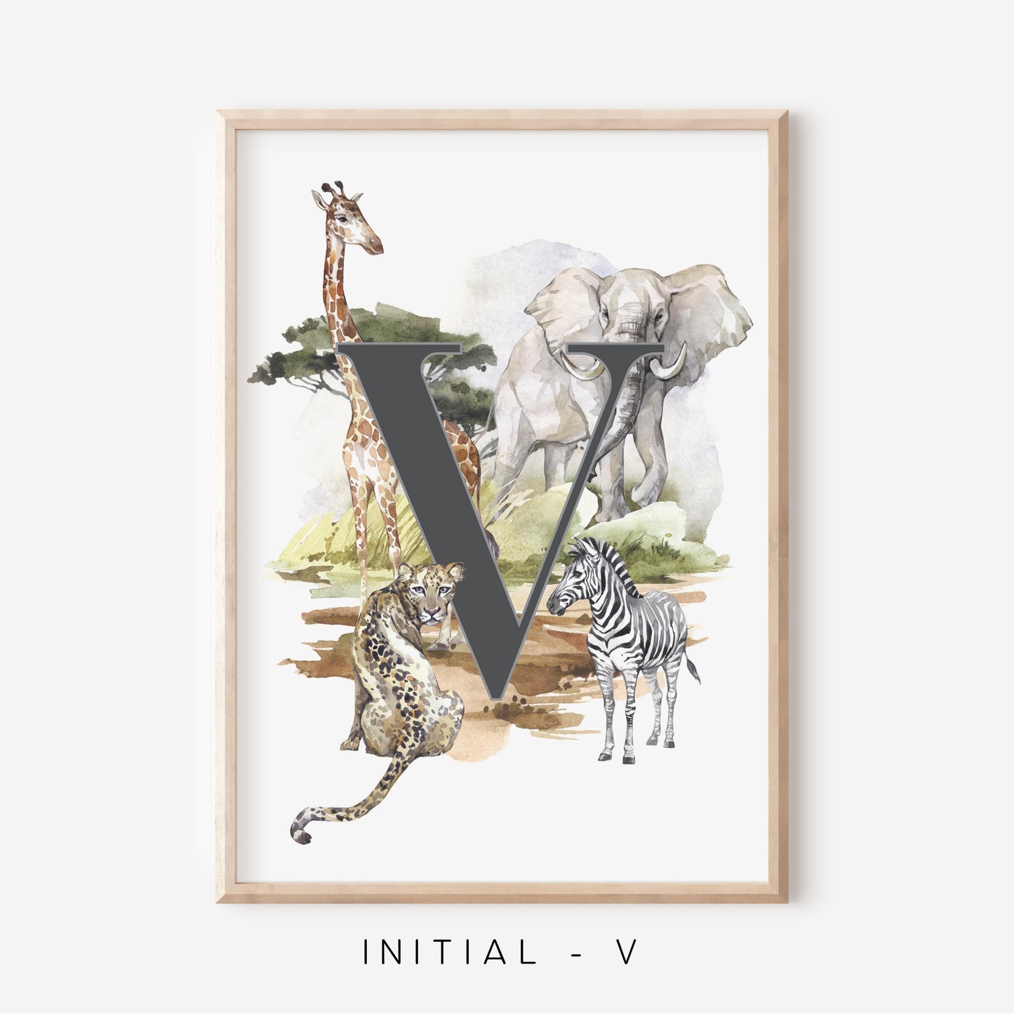 Safari A-Z Initial | Art Print