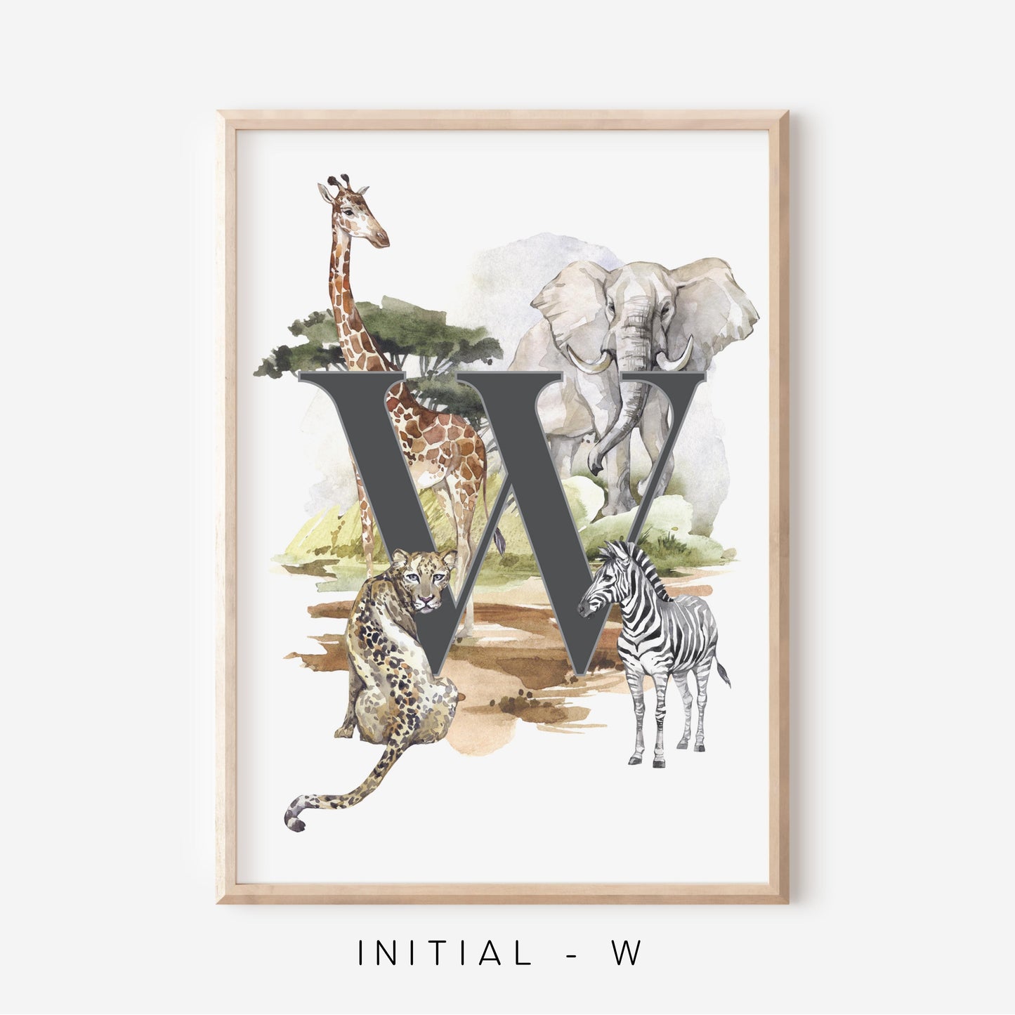 Safari A-Z Initial | Art Print