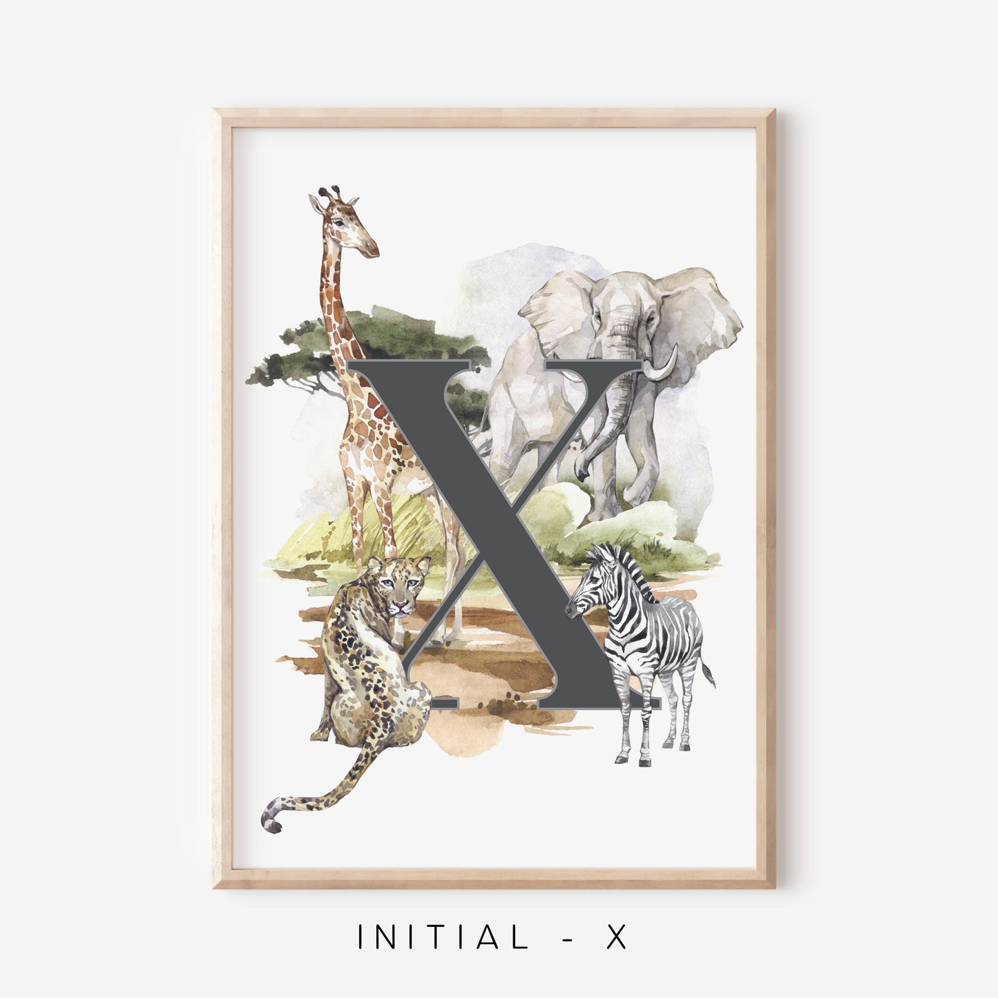 Safari A-Z Initial | Art Print