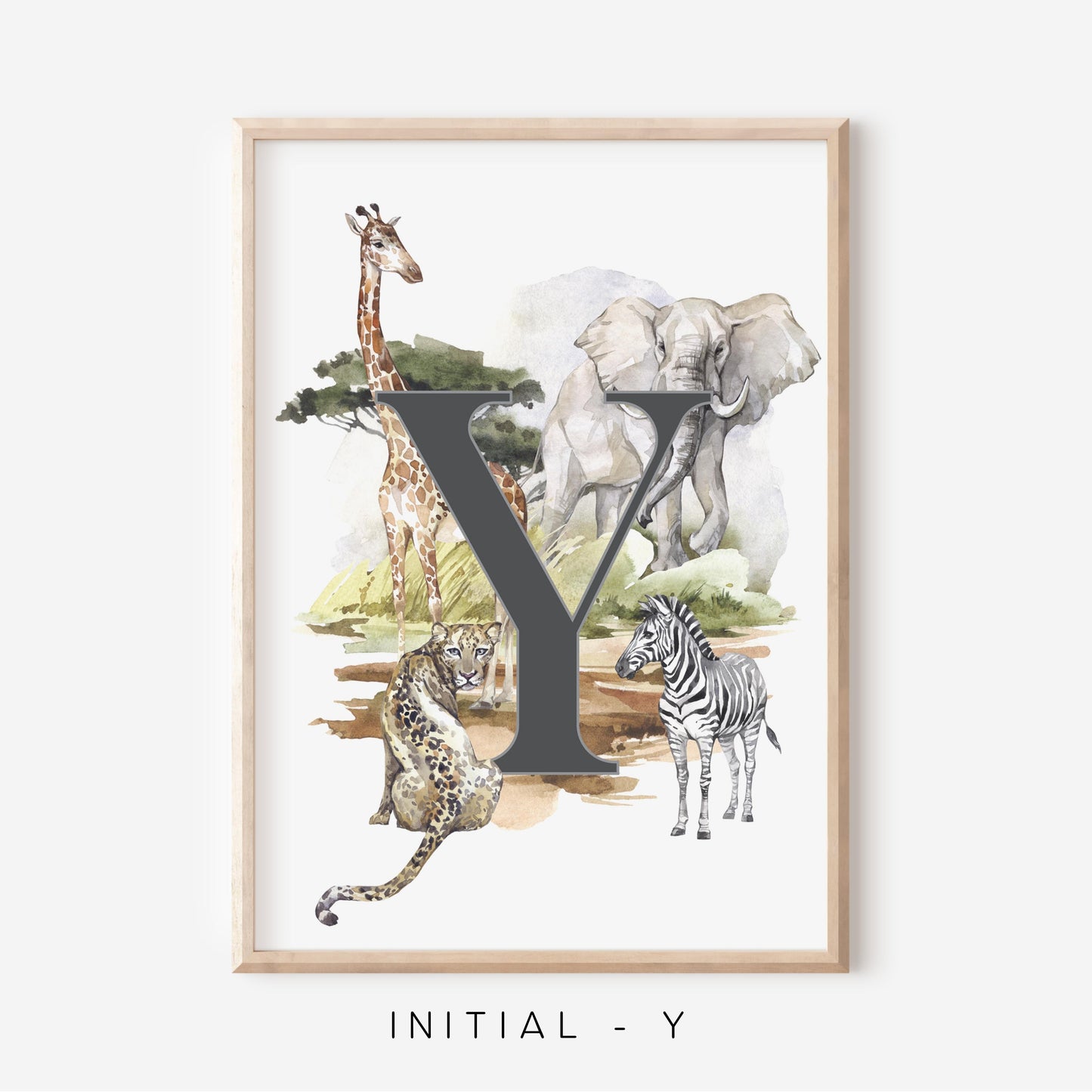 Safari A-Z Initial | Art Print